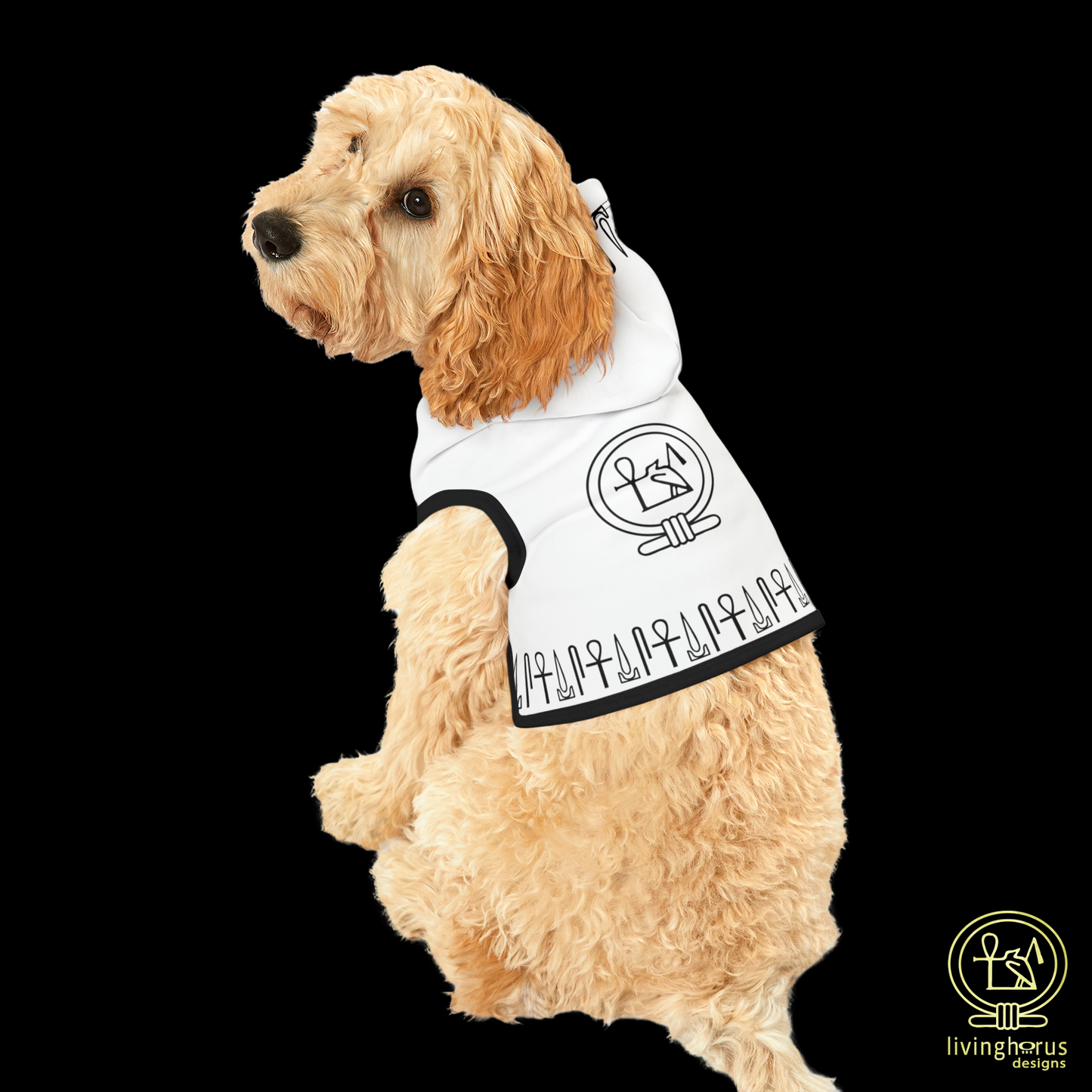 White Living Horus Dog Hoodie