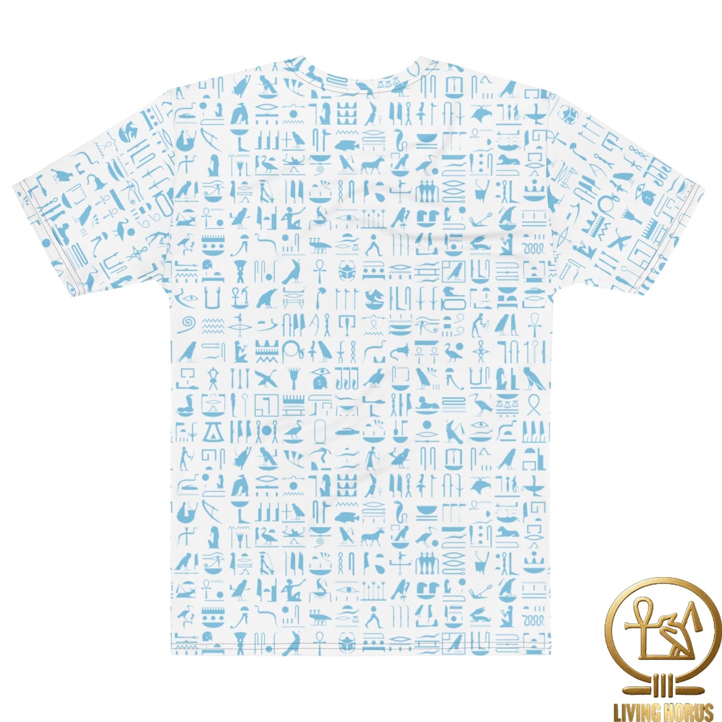Blue/White Hiero Men’s cotton crew neck t-shirt