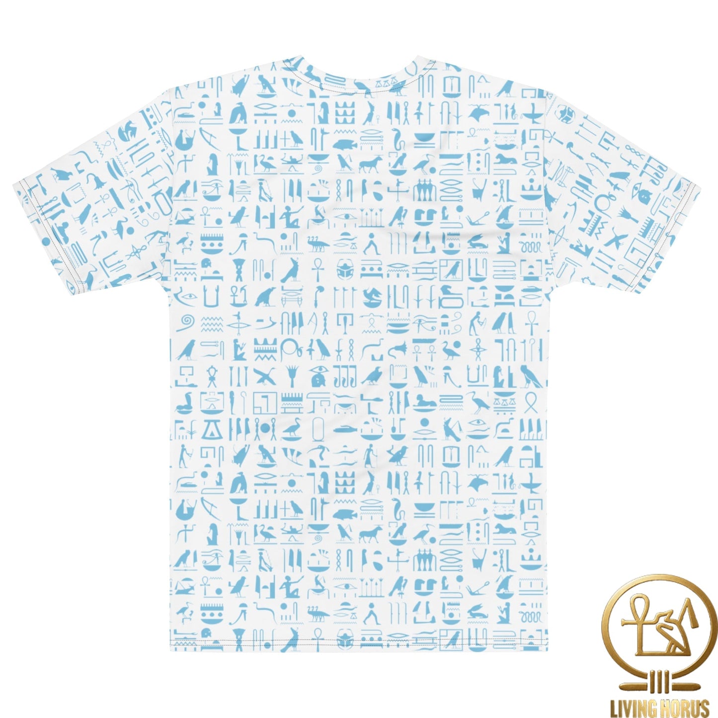 Blue/White Hiero Men’s cotton crew neck t-shirt