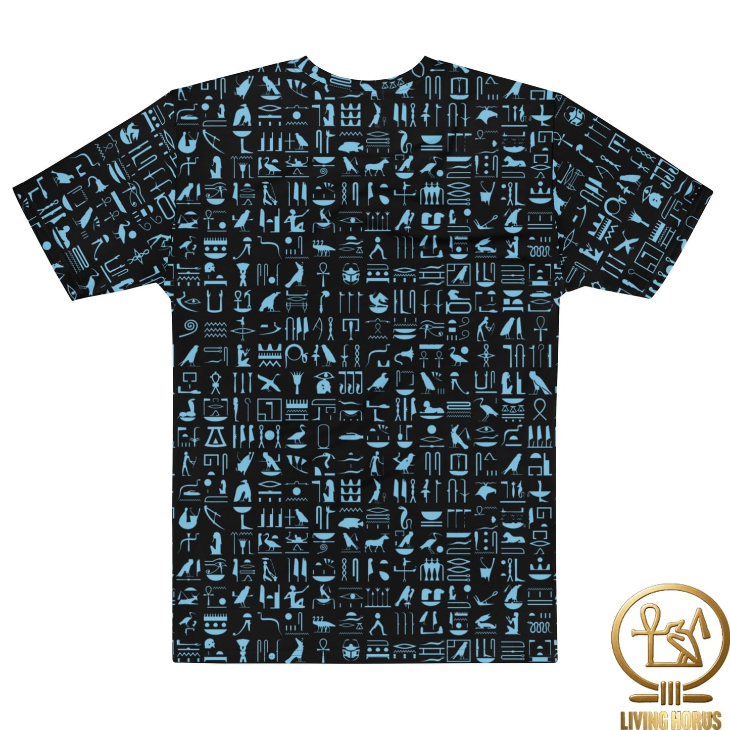 Blue/Black Hiero Men’s cotton crew neck t-shirt