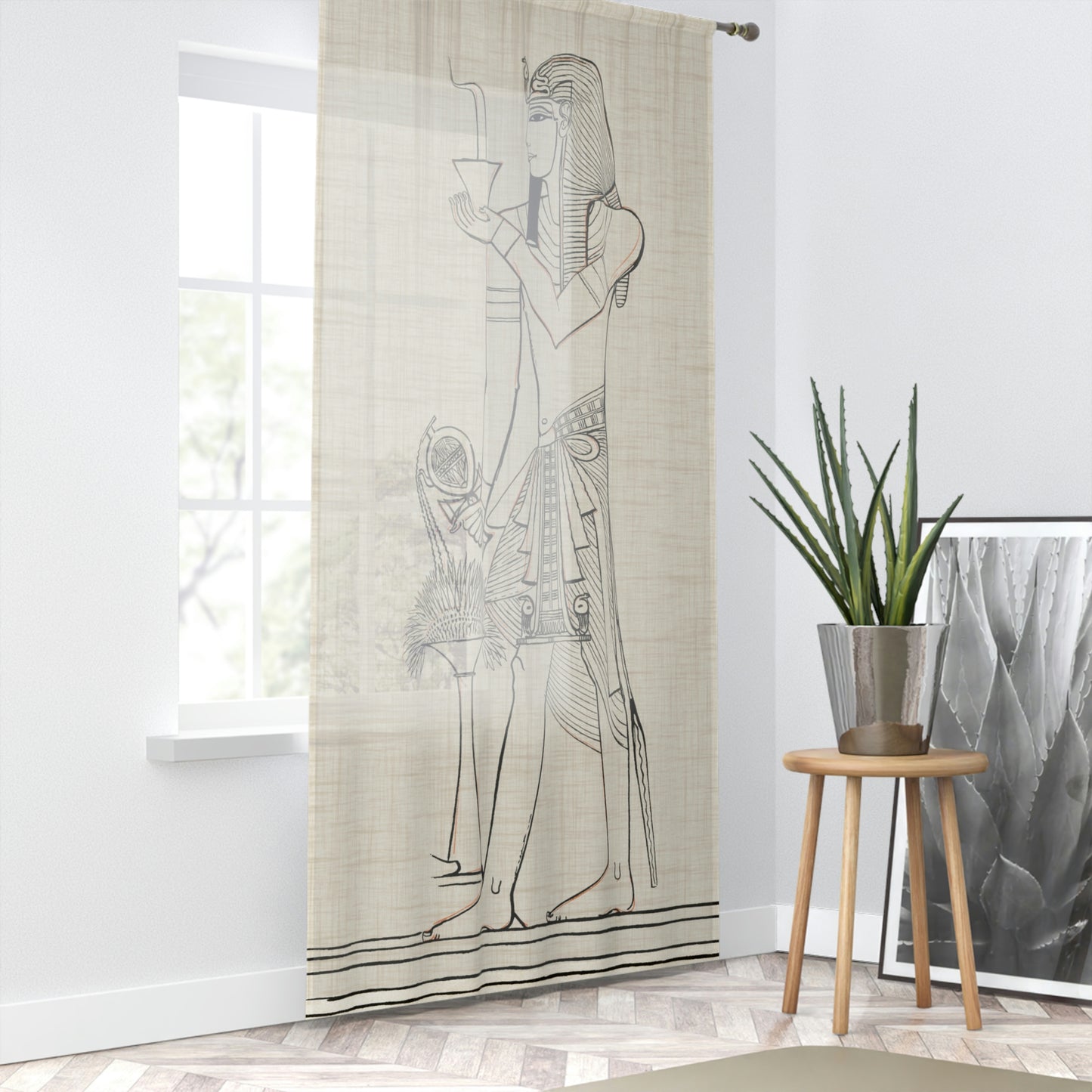 Pharaoh Offering Right Window Curtain