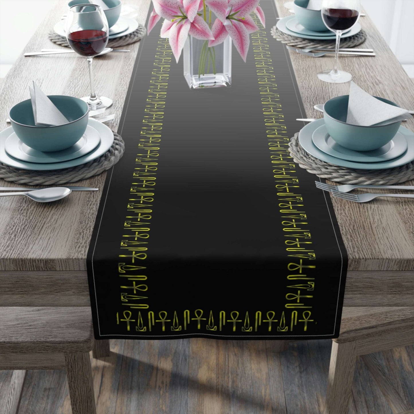 Ankh Udja Seneb Cotton Table Runner