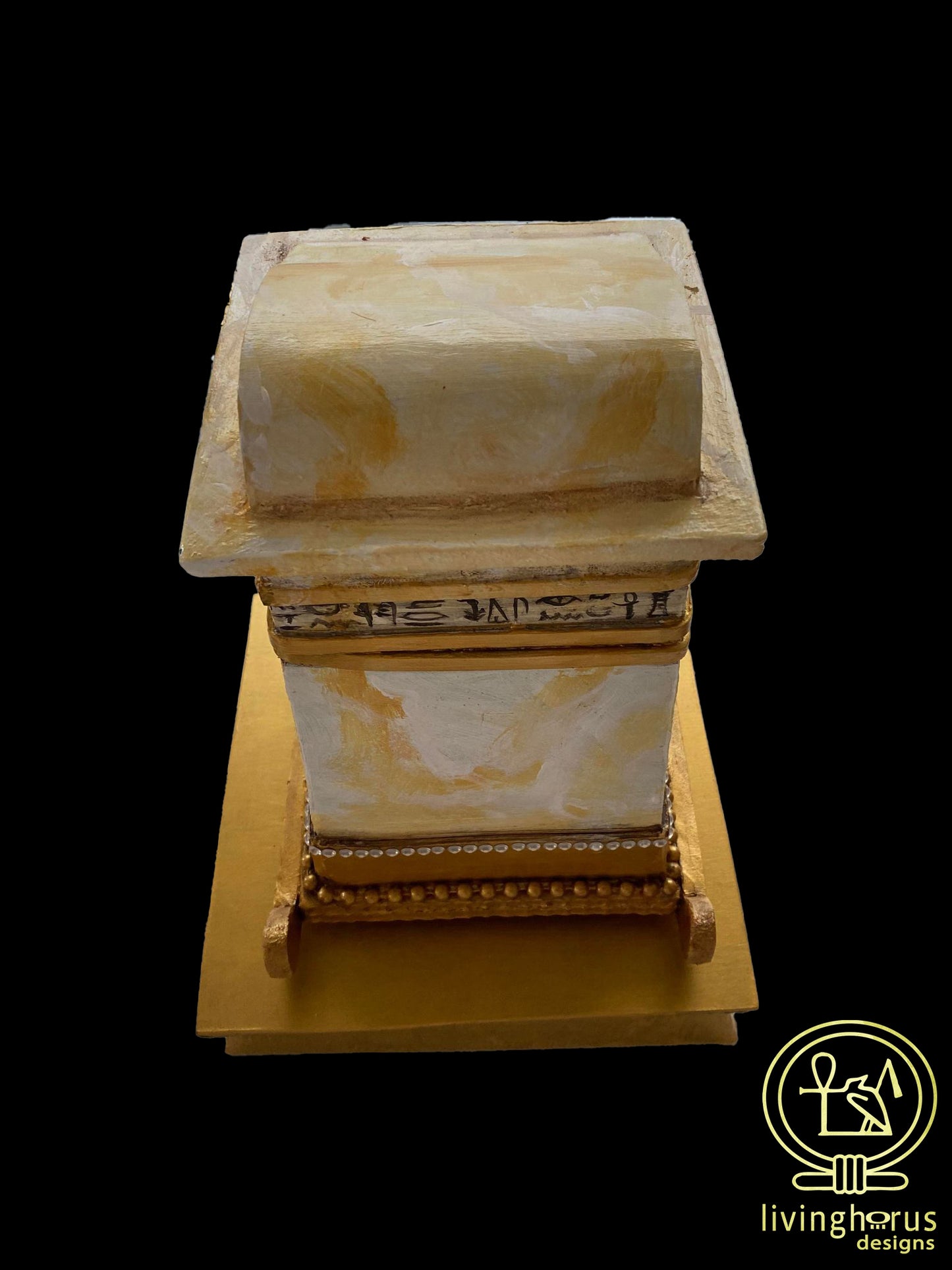 Ancient Egyptian Faux Alabaster Canopic Chest with opening lid - Tutankhamun / King Tut