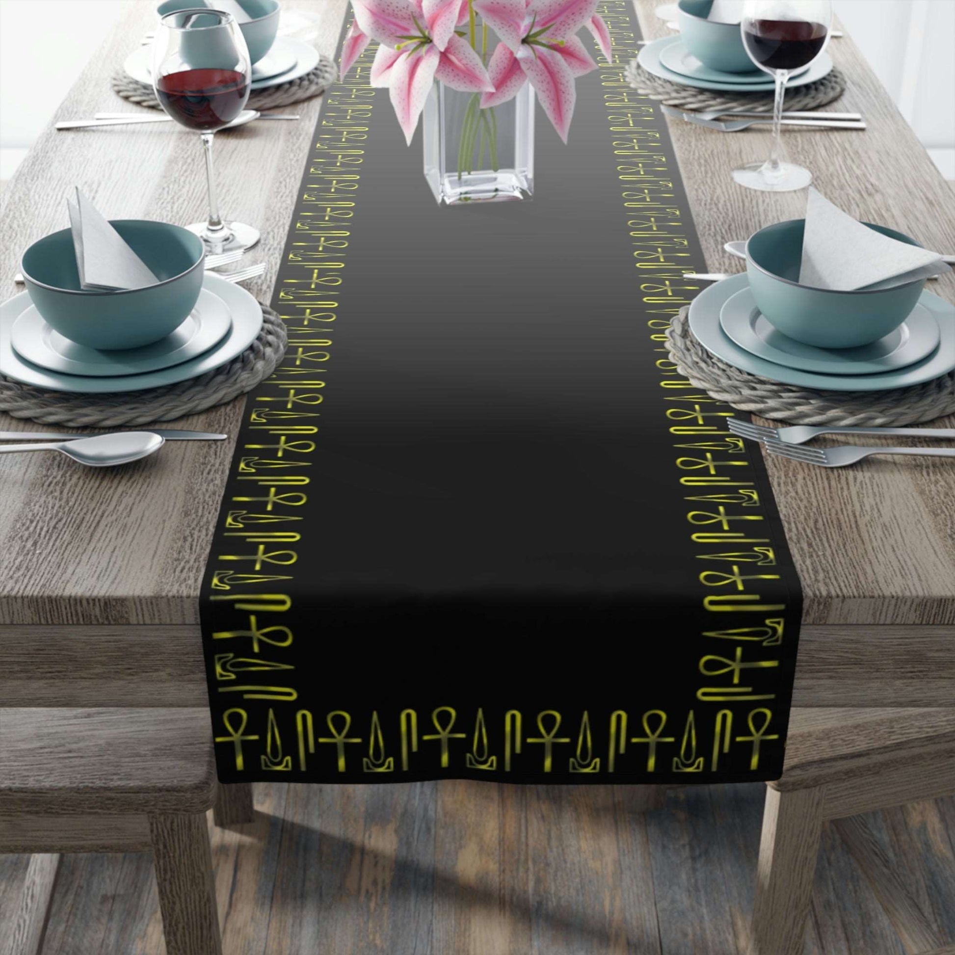 Ankh Udja Seneb Cotton Table Runner