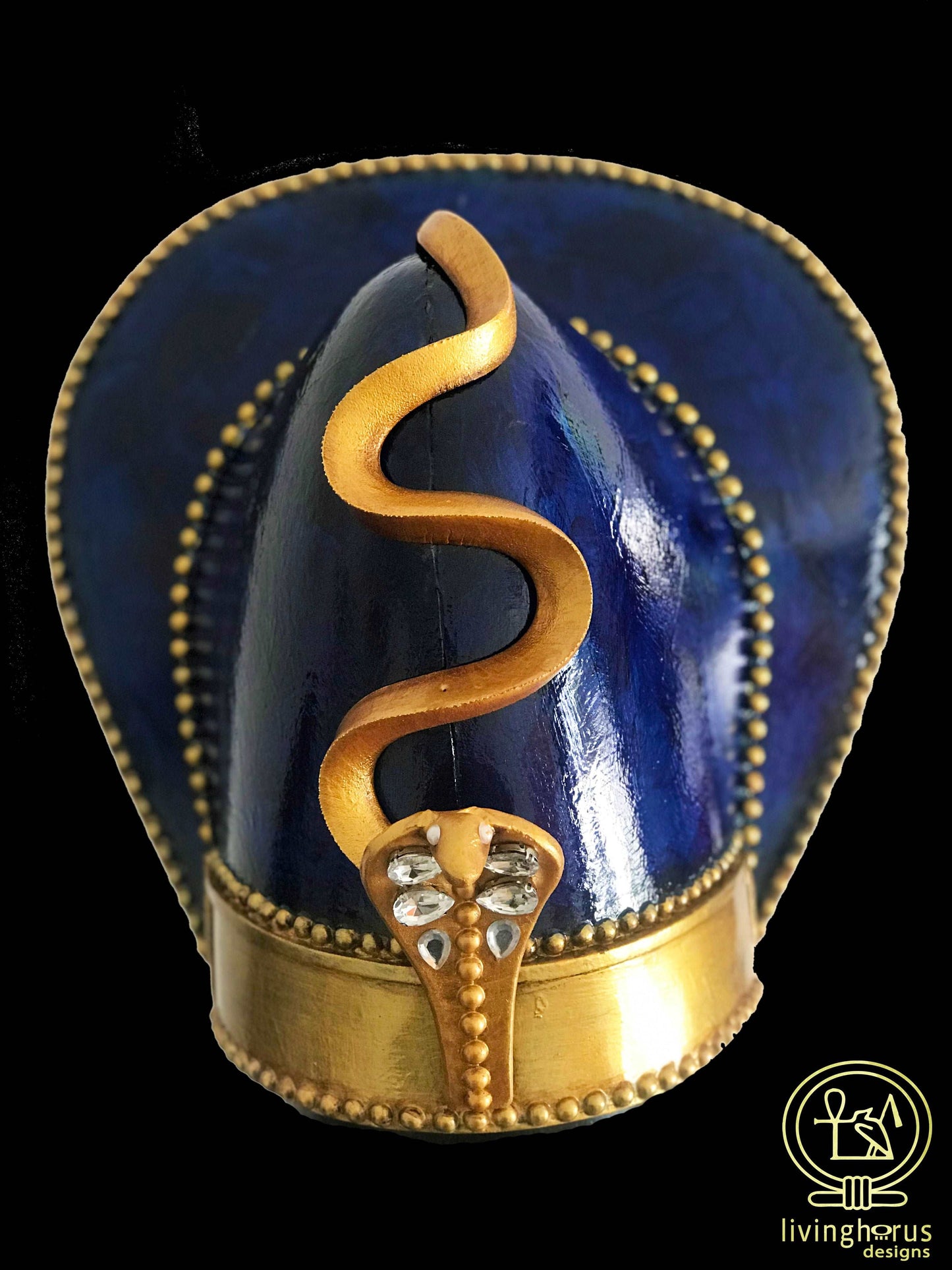 Ancient Egyptian Khepresh Crown, Pharaoh Blue War Crown