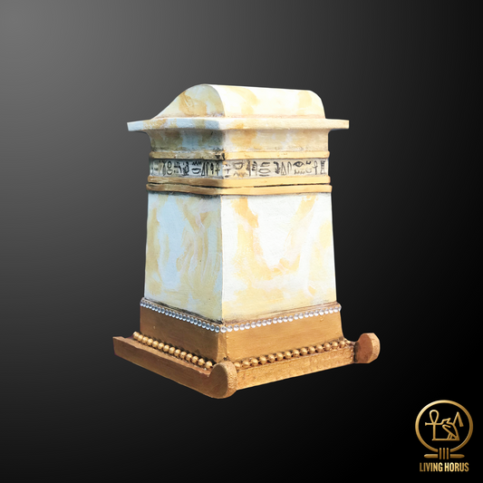 Ancient Egyptian Faux Alabaster Canopic Chest with opening lid - Tutankhamun / King Tut