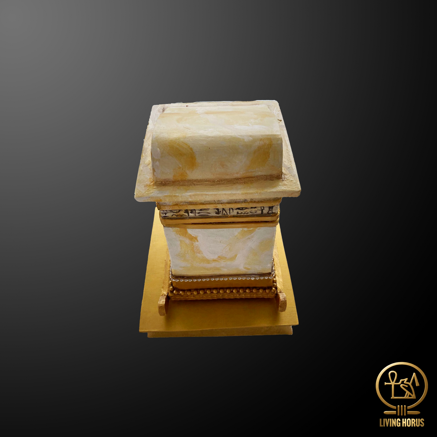 Ancient Egyptian Faux Alabaster Canopic Chest with opening lid - Tutankhamun / King Tut