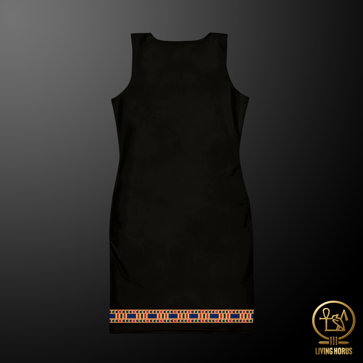 Black Egyptian Rishi Pattern Bodycon dress