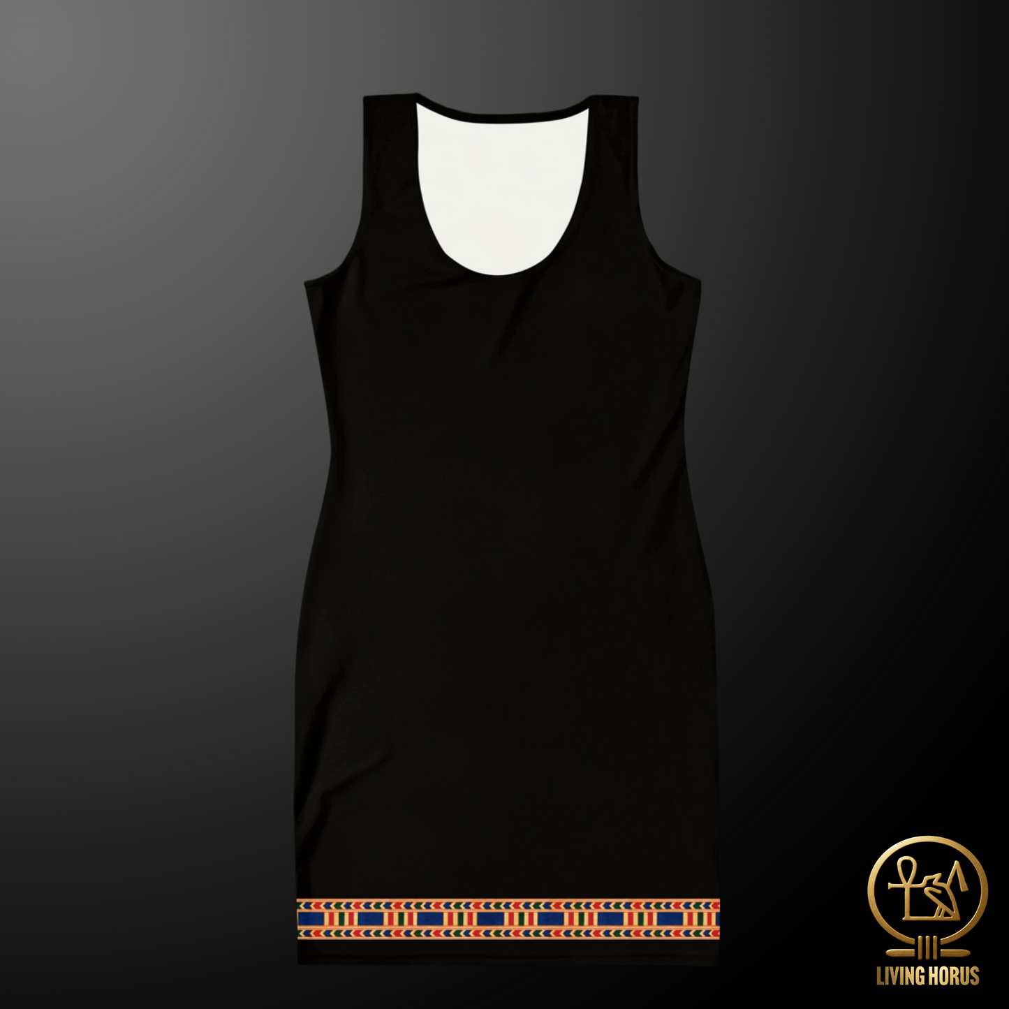 Black Egyptian Rishi Pattern Bodycon dress