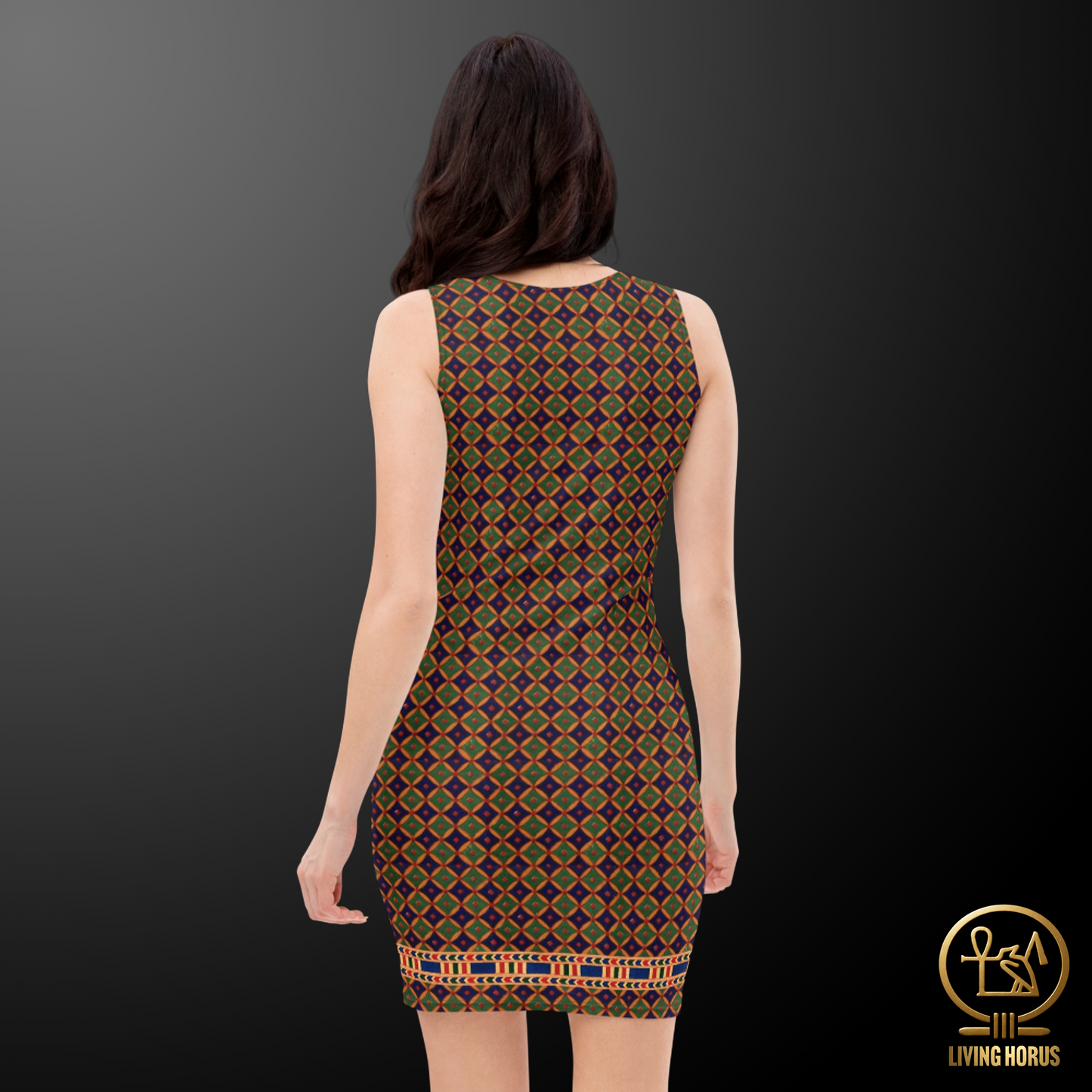 Egyptian Blue/Green Diamond Bodycon Dress