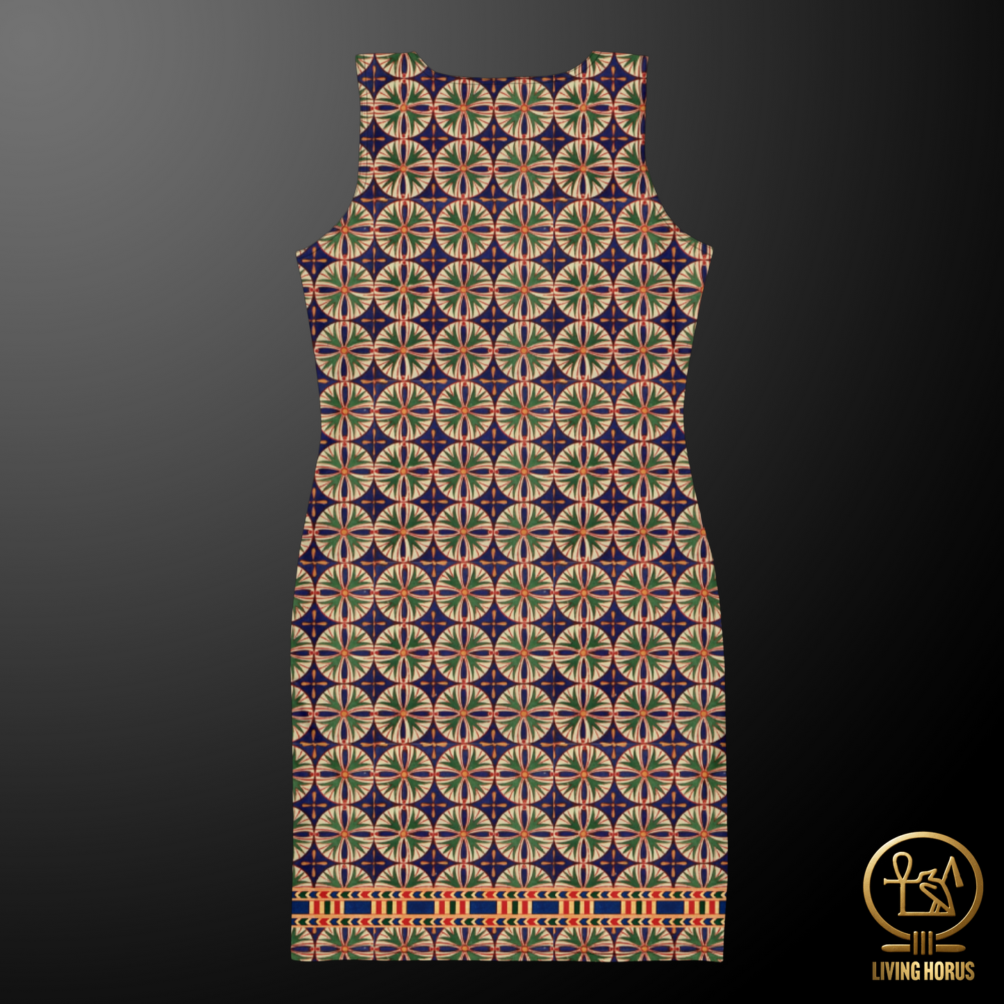 Egyptian Blue/Green Floral Bodycon dress