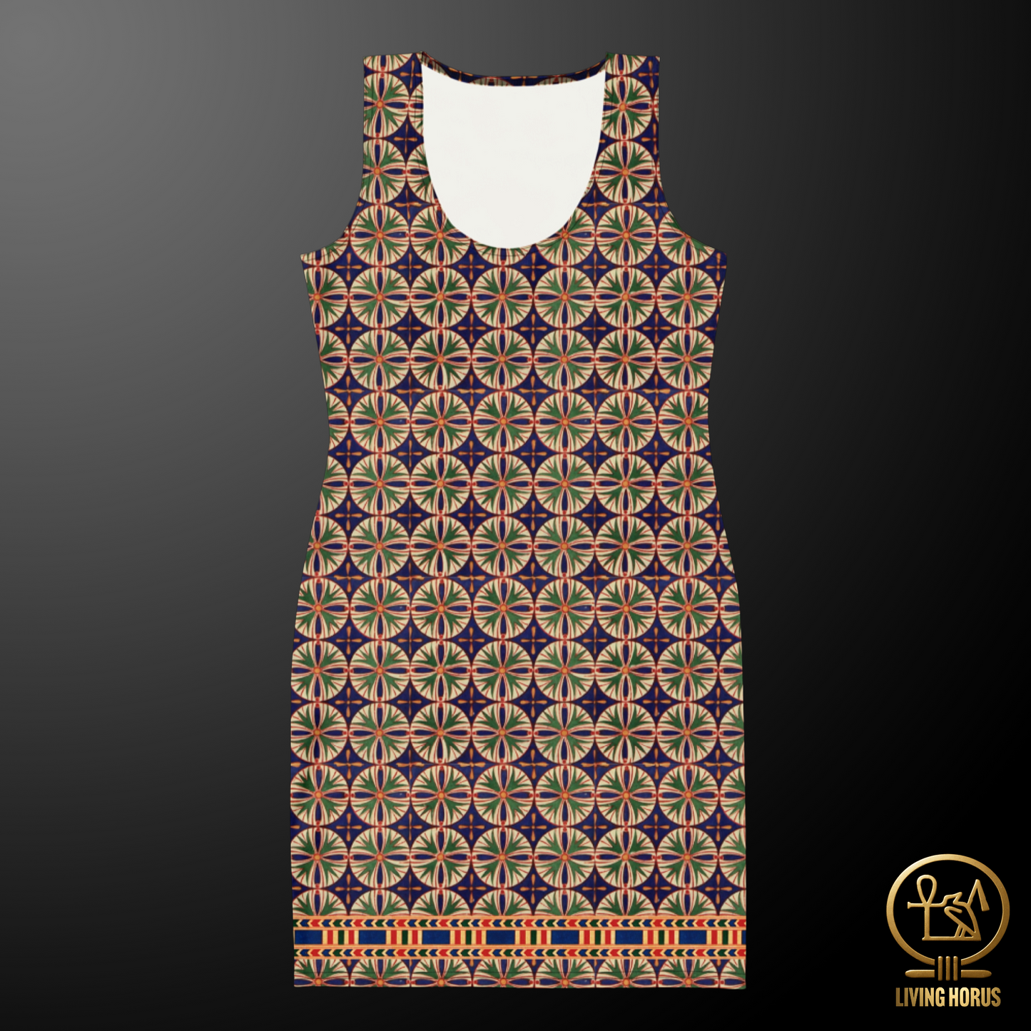 Egyptian Blue/Green Floral Bodycon dress