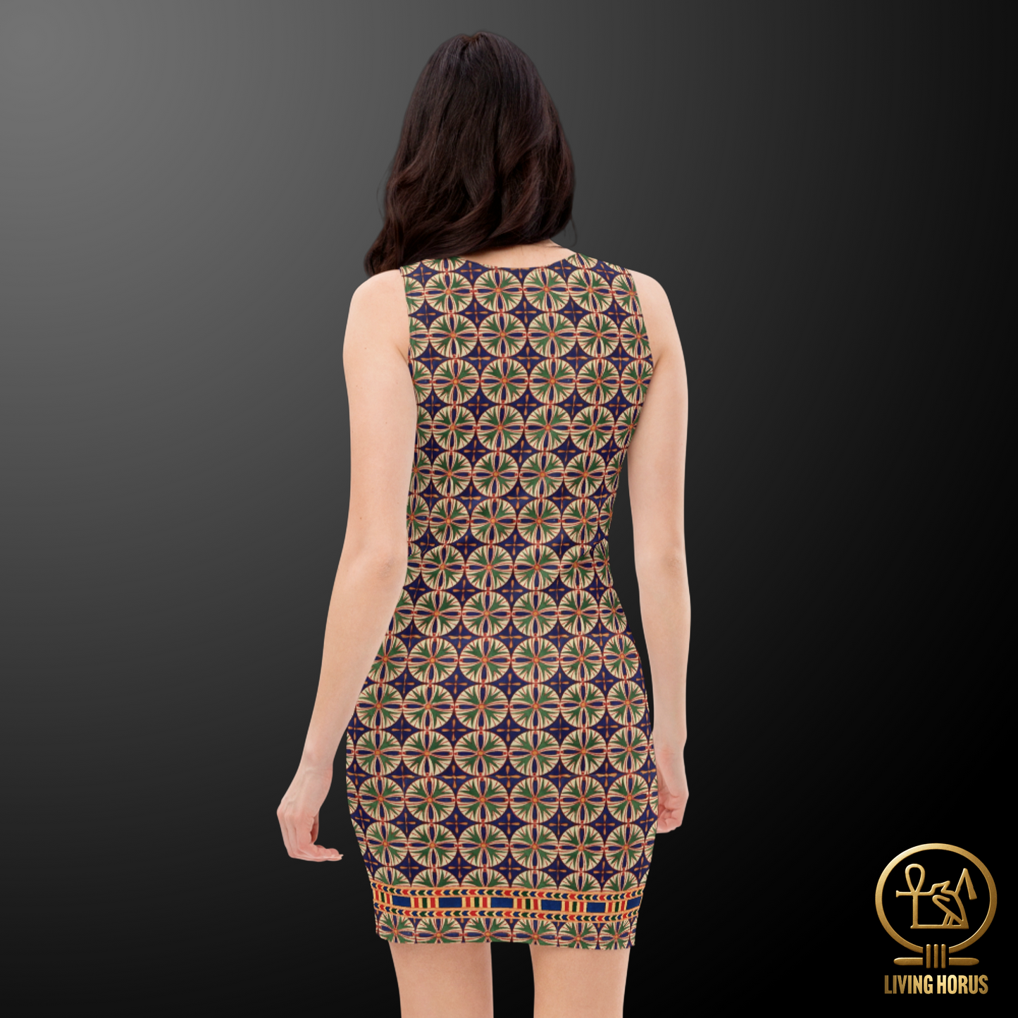 Egyptian Blue/Green Floral Bodycon dress