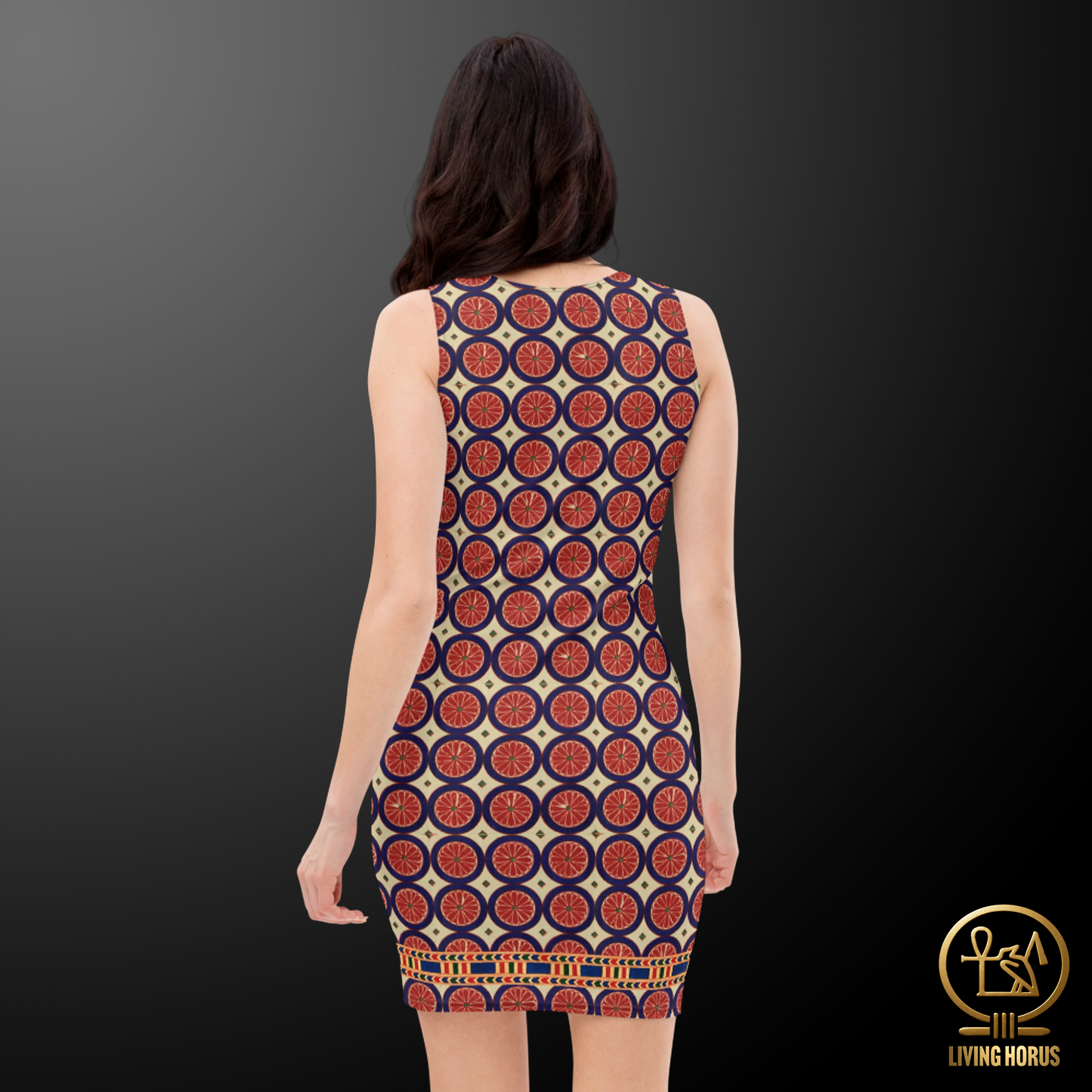 Egyptian Citrus Pattern Bodycon Dress