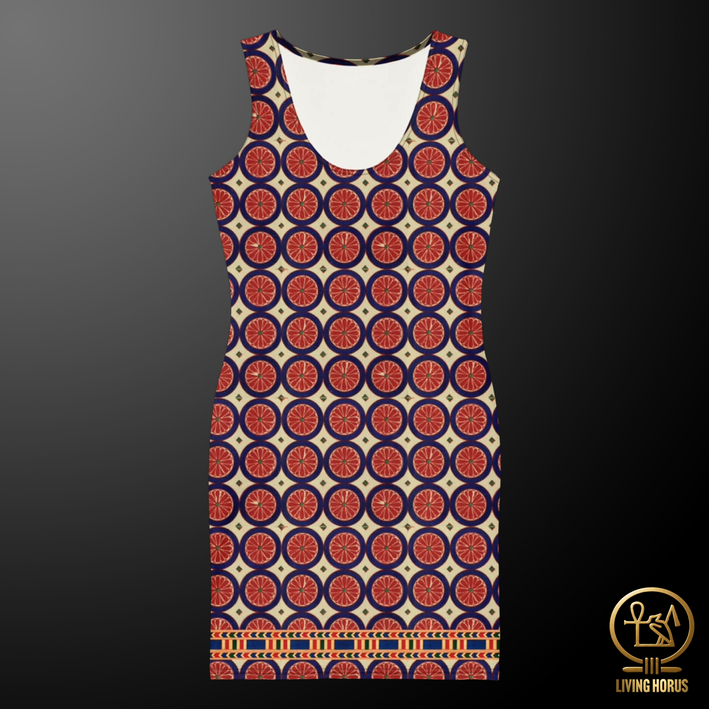 Egyptian Citrus Pattern Bodycon Dress