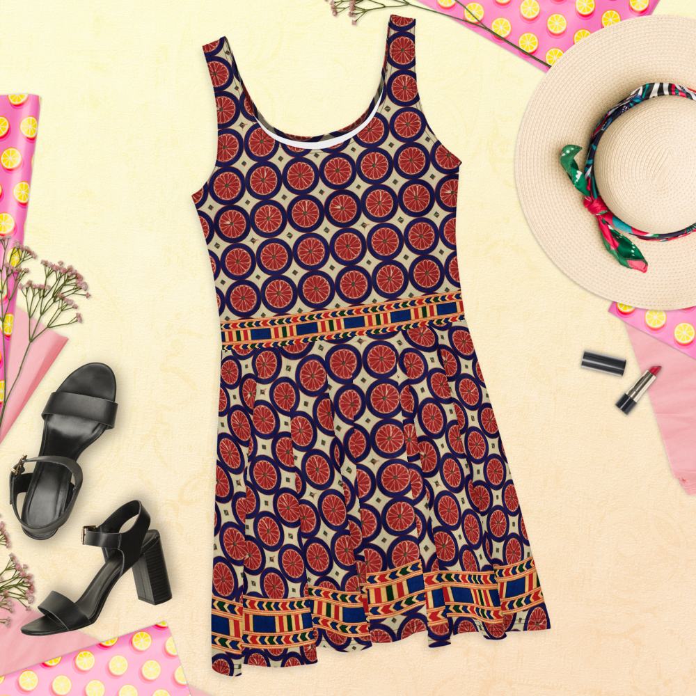 Skater Dress - Egyptian Citrus Pattern