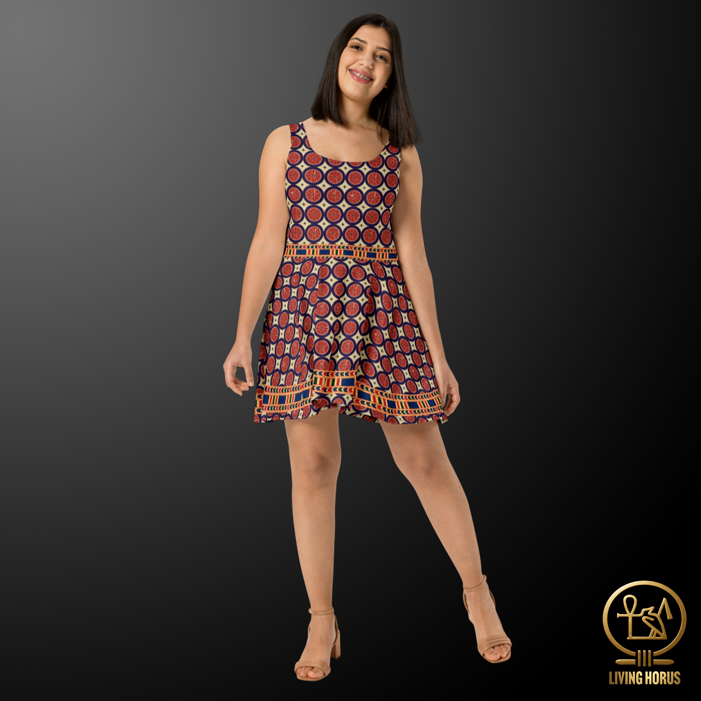 Skater Dress - Egyptian Citrus Pattern