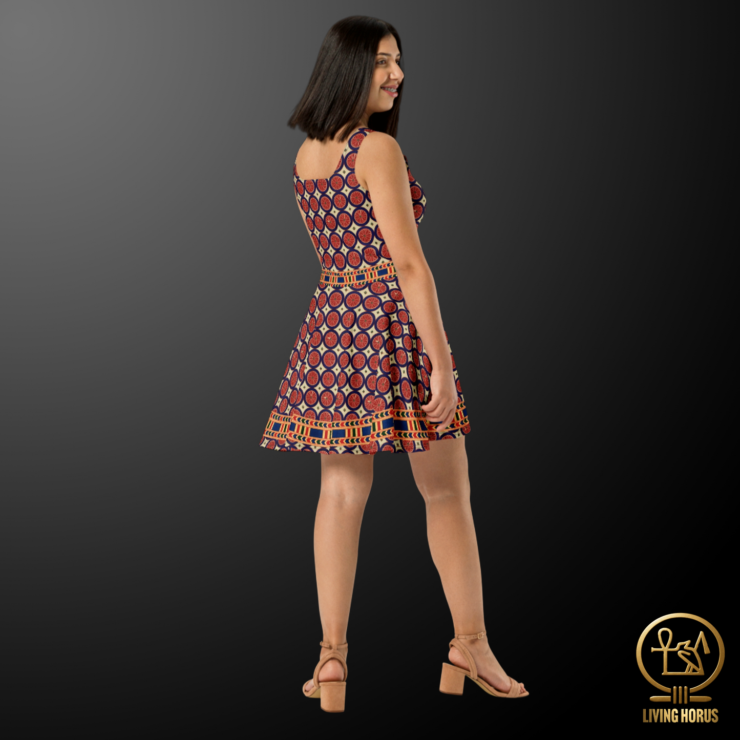 Skater Dress - Egyptian Citrus Pattern