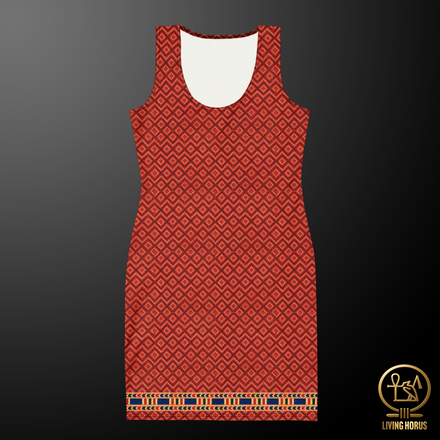 Egyptian Terracotta Pattern Bodycon dress