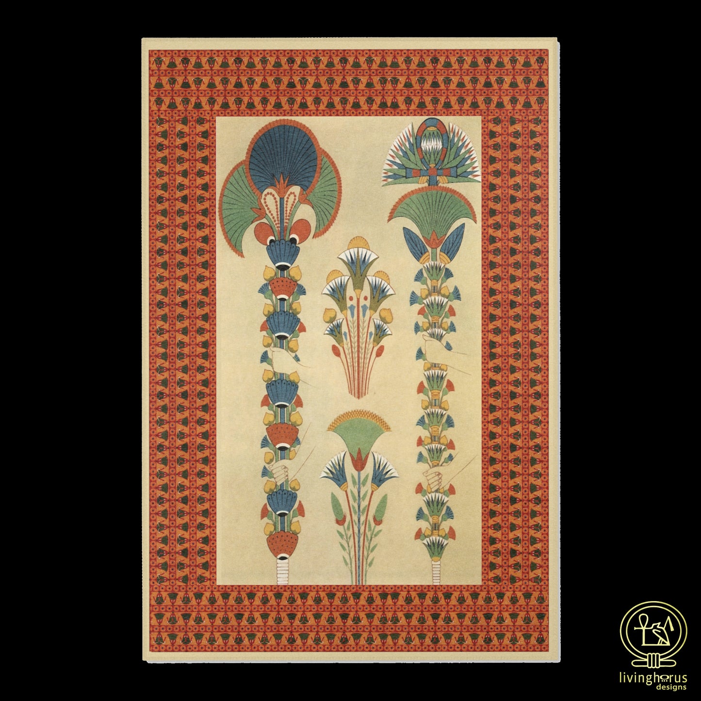 Unique Egyptian Floral Bouquet Meditation Rug