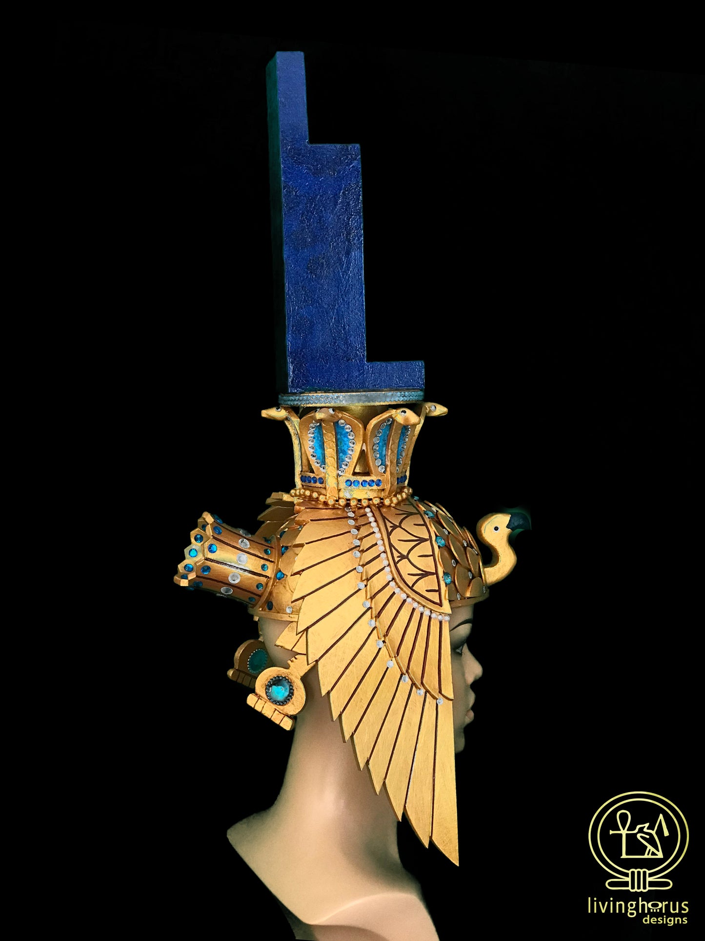 Vulture Headdress of the ancient Egyptian Goddess Isis, Crown of Aset.