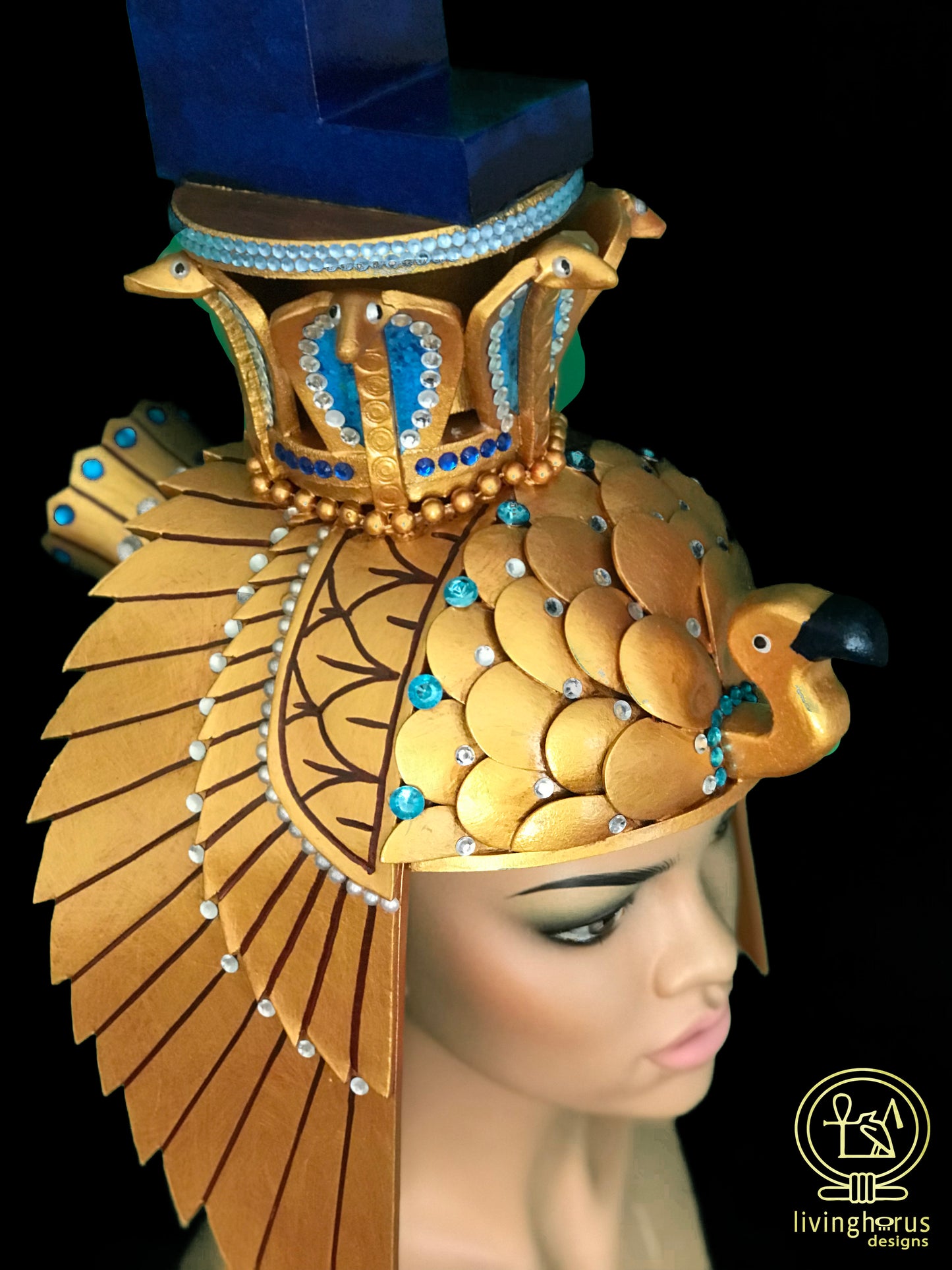 Vulture Headdress of the ancient Egyptian Goddess Isis, Crown of Aset.
