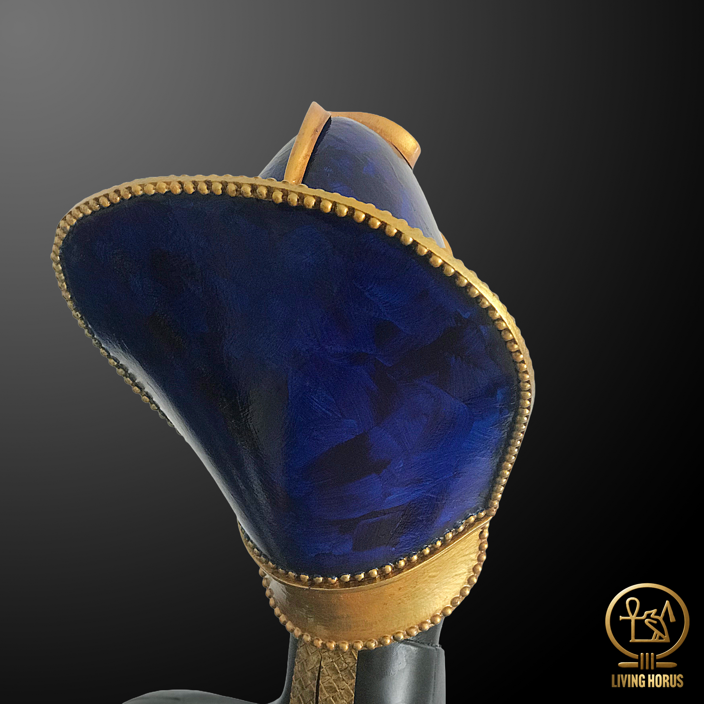 Handcrafted Ancient Egyptian Khepresh Crown, War Crown, Blue Crown for Pharaoh