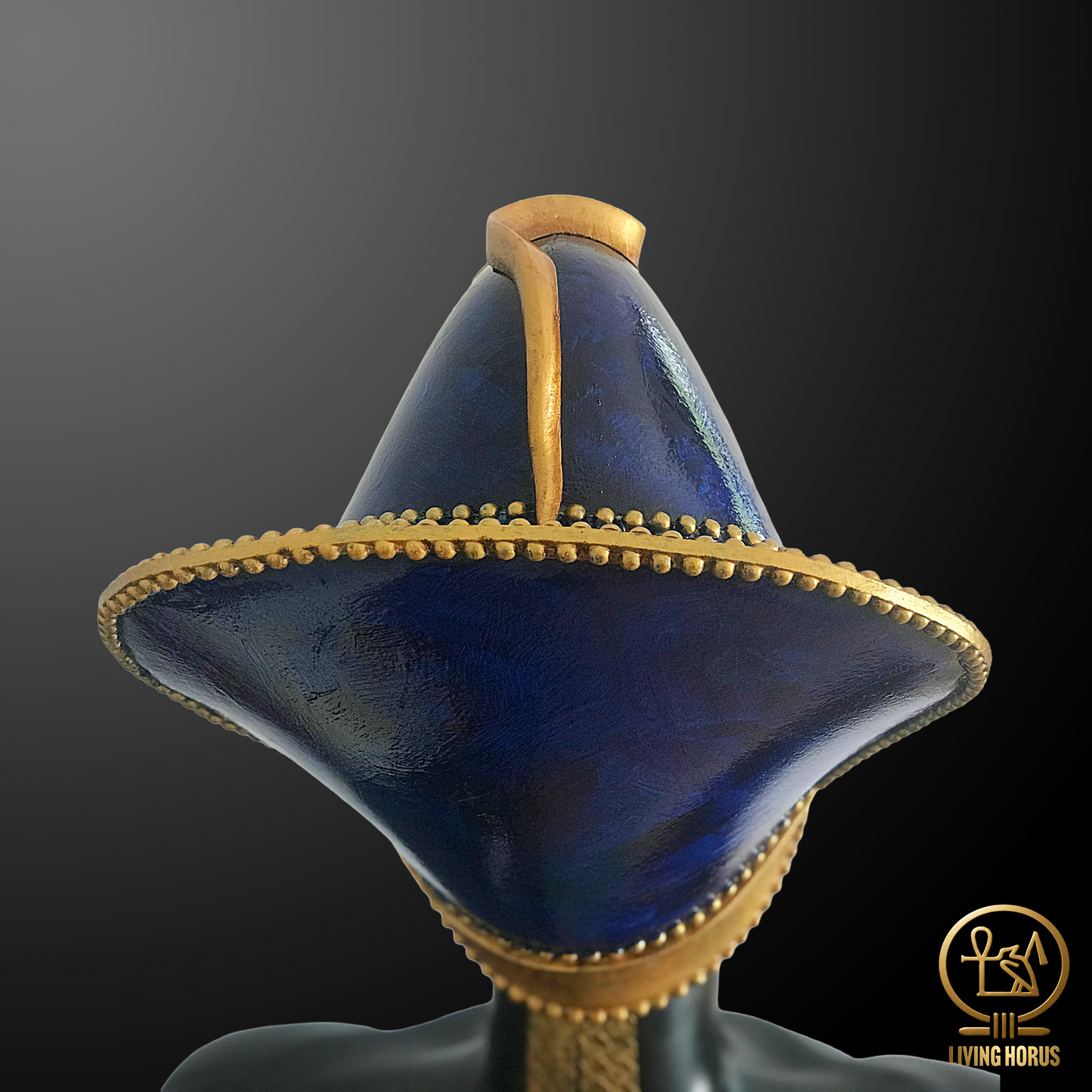 Handcrafted Ancient Egyptian Khepresh Crown, War Crown, Blue Crown for Pharaoh