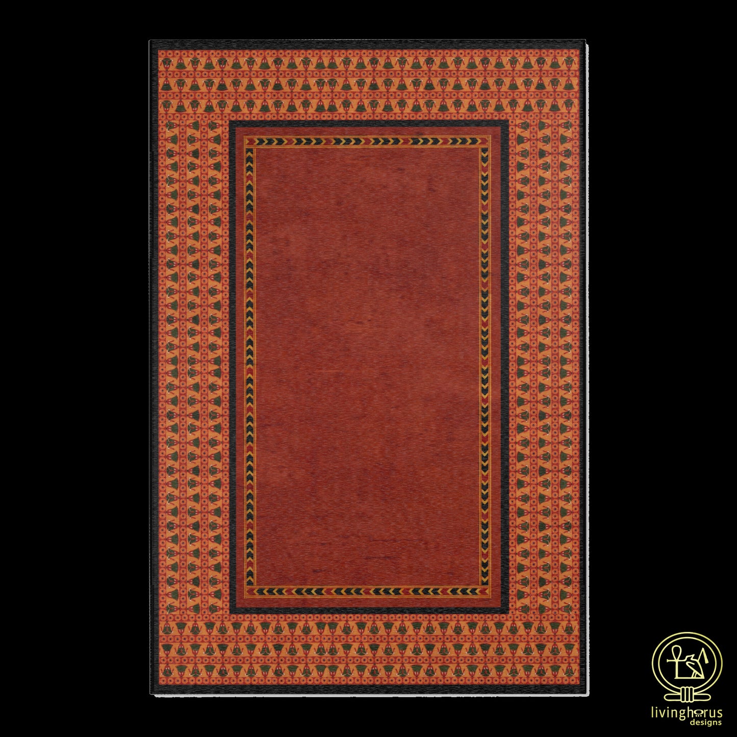 Egyptian Lotus Pattern Meditation Rug