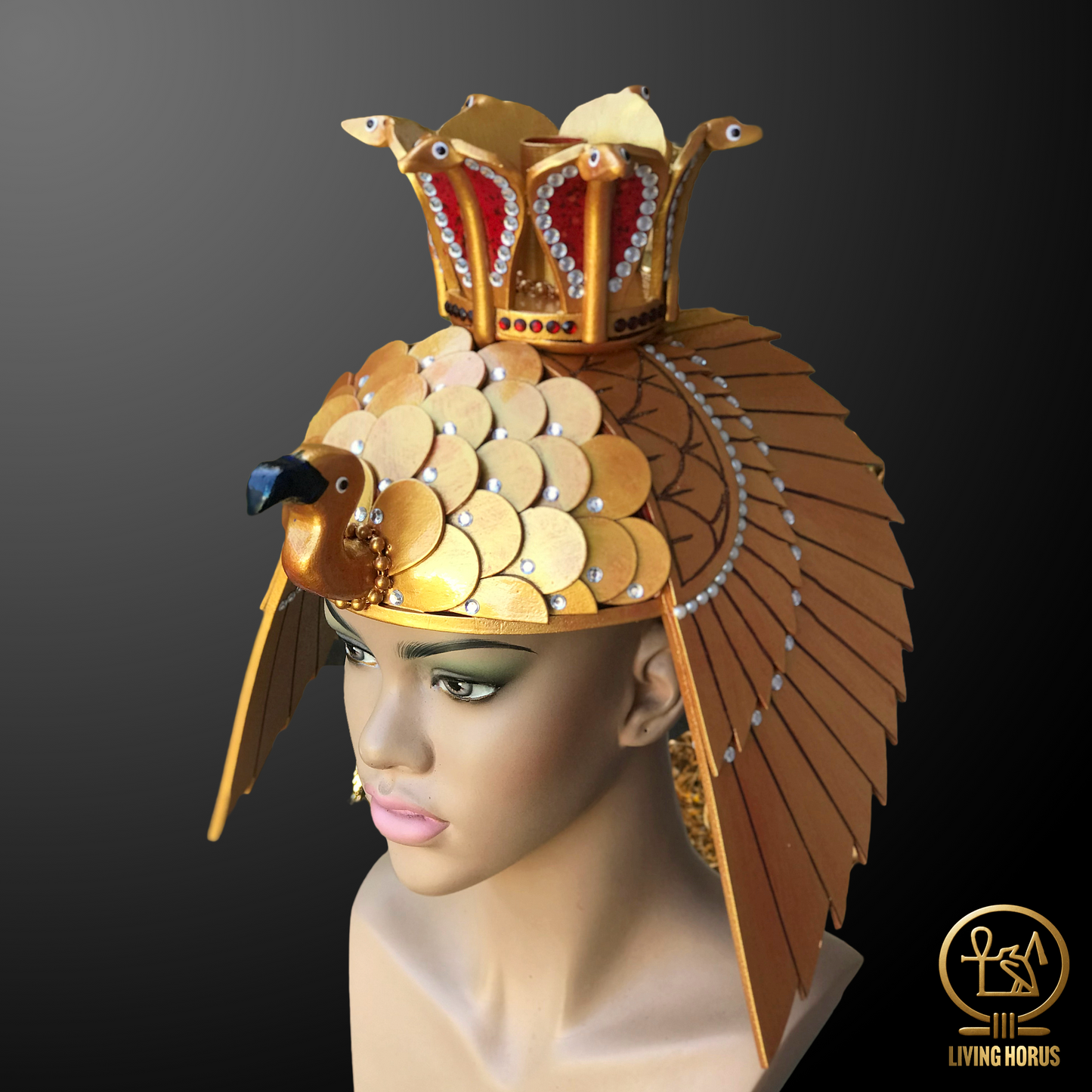 Regal Ancient Egyptian Queen Nefertari Crown Replica - Handcrafted Luxury
