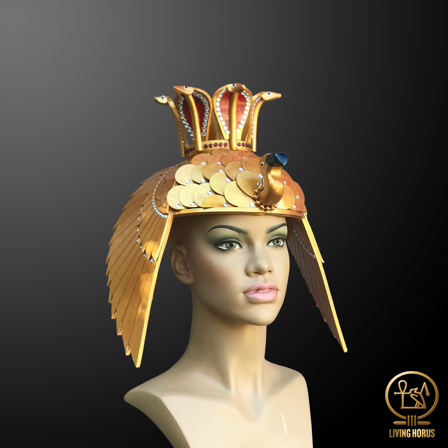 Regal Ancient Egyptian Queen Nefertari Crown Replica - Handcrafted Luxury