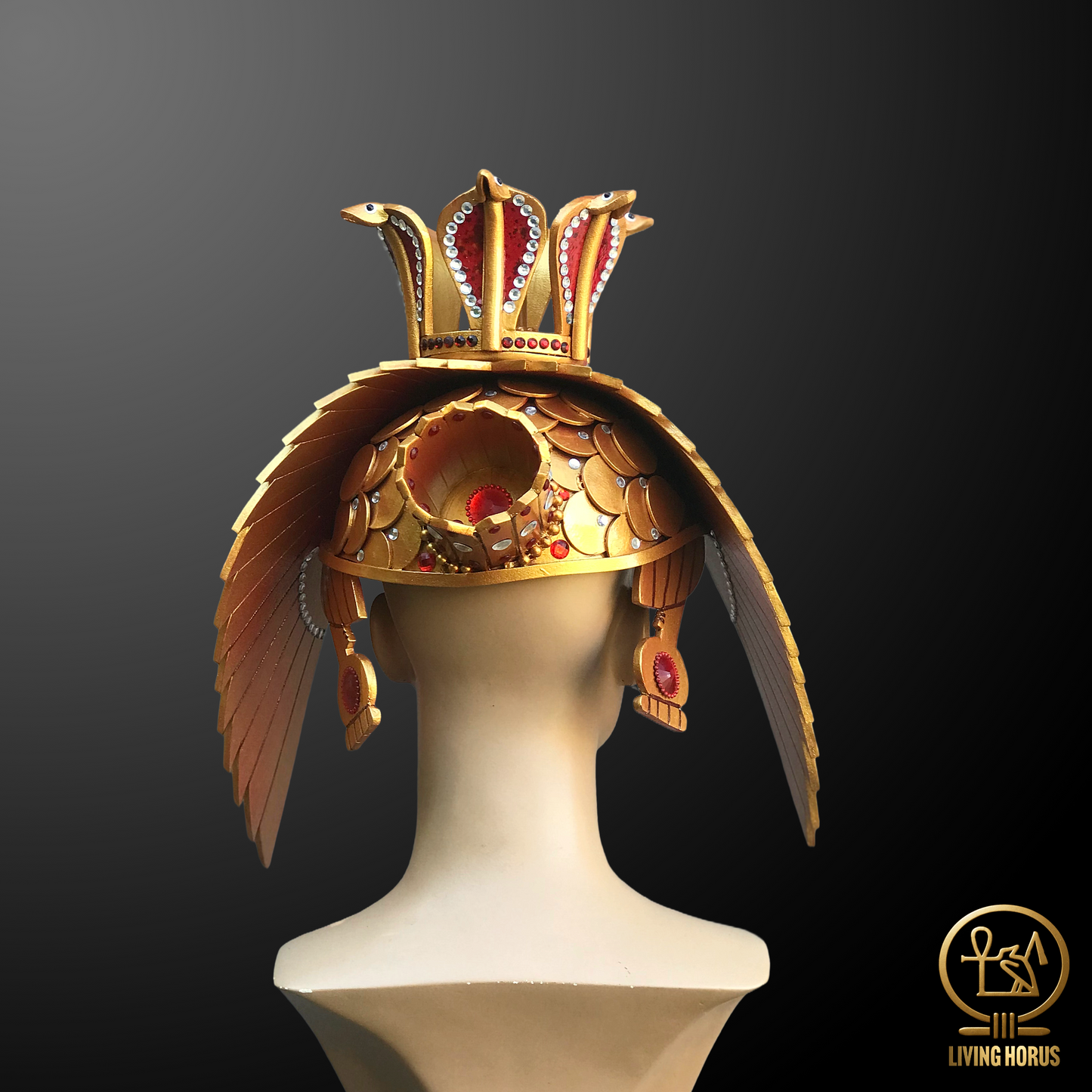 Regal Ancient Egyptian Queen Nefertari Crown Replica - Handcrafted Luxury