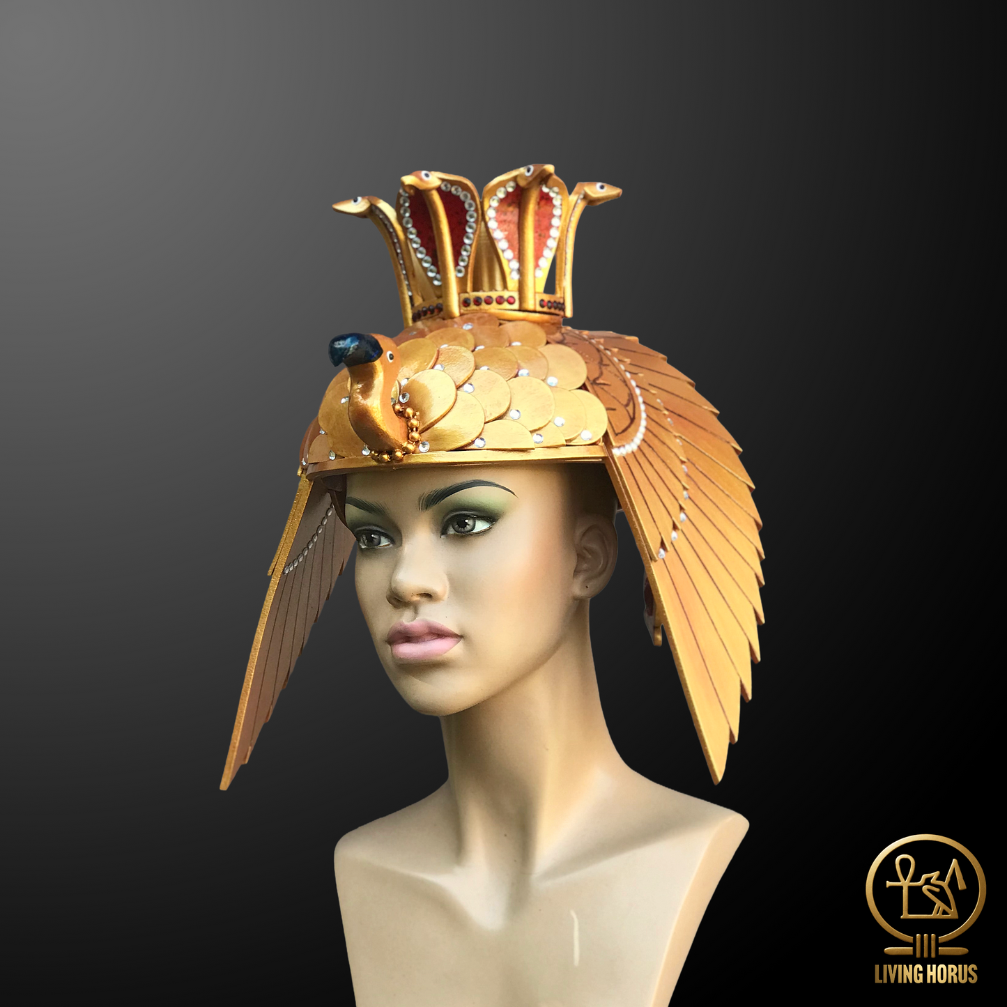 Regal Ancient Egyptian Queen Nefertari Crown Replica - Handcrafted Luxury