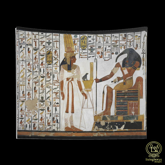 Queen Nefertari and the God Djehuti/Thoth Wall Tapestry