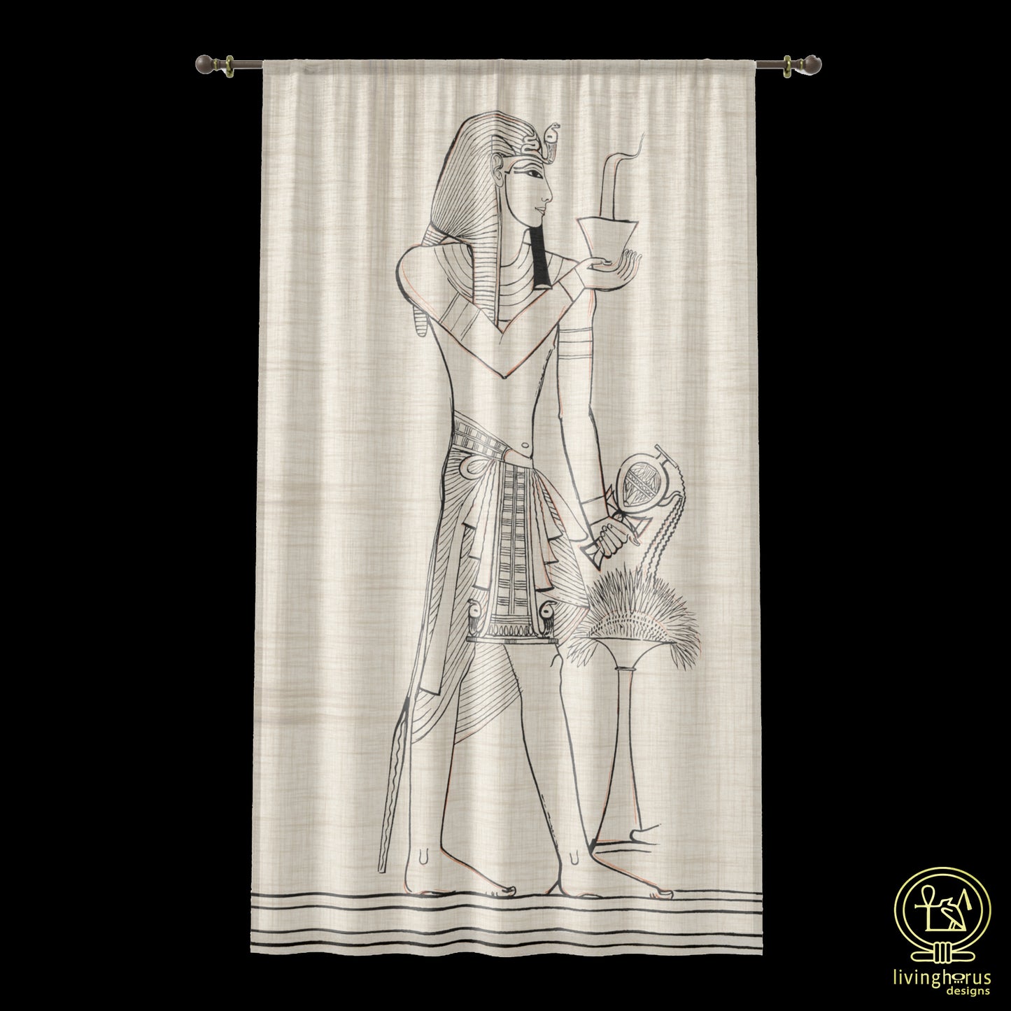 Pharaoh Offering Left Window Curtain