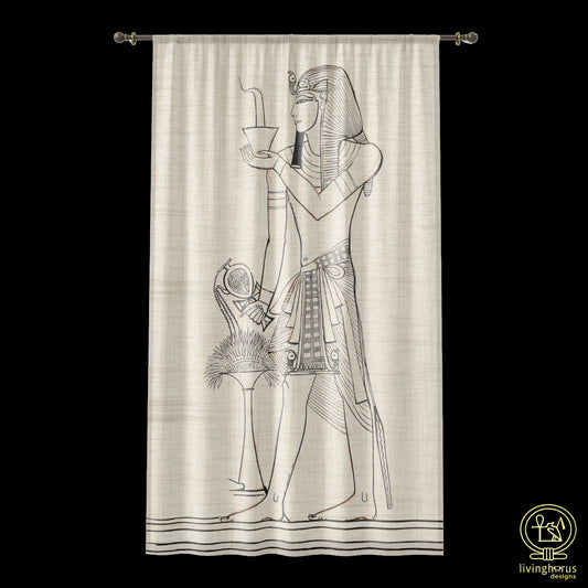 Pharaoh Offering Right Window Curtain