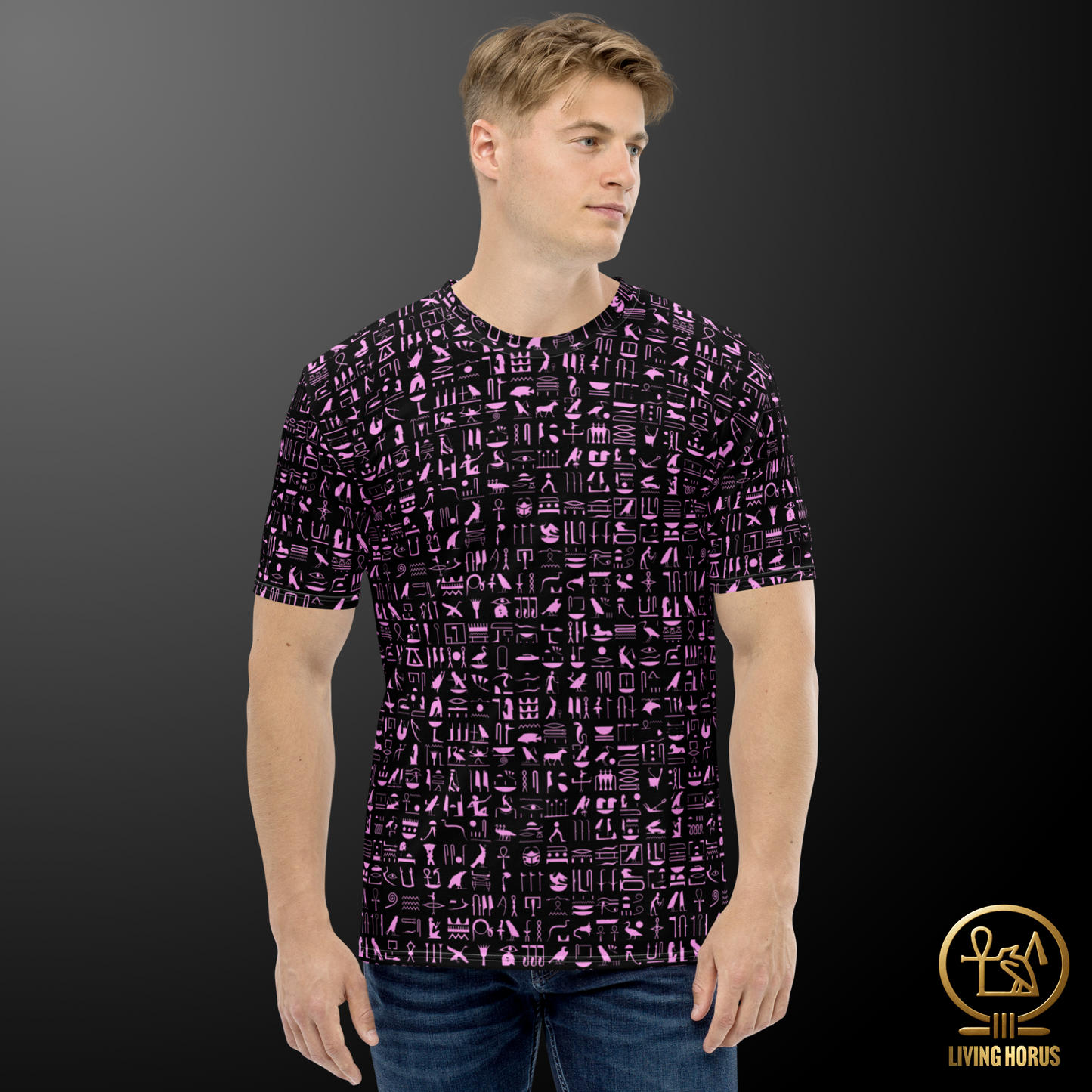 Pink/Black Hieroglyph Tee