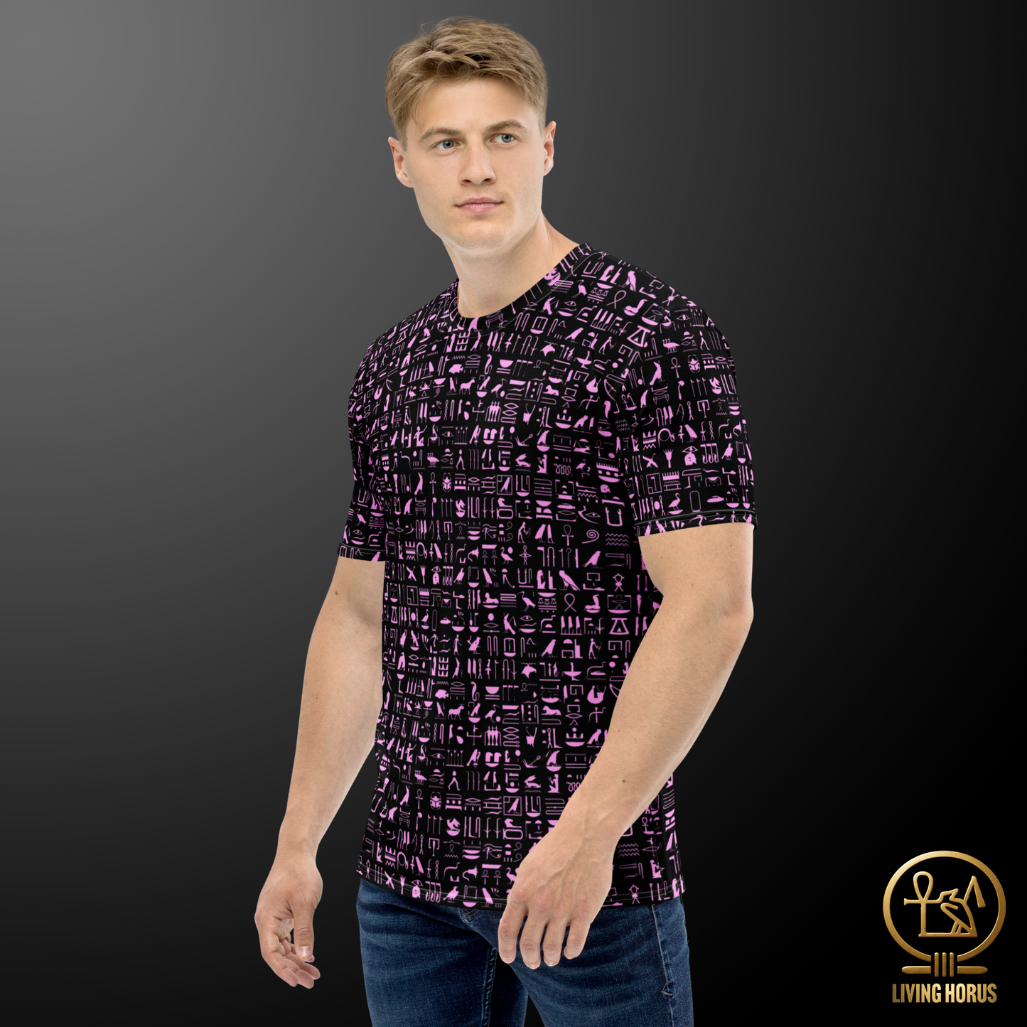 Pink/Black Hieroglyph Tee