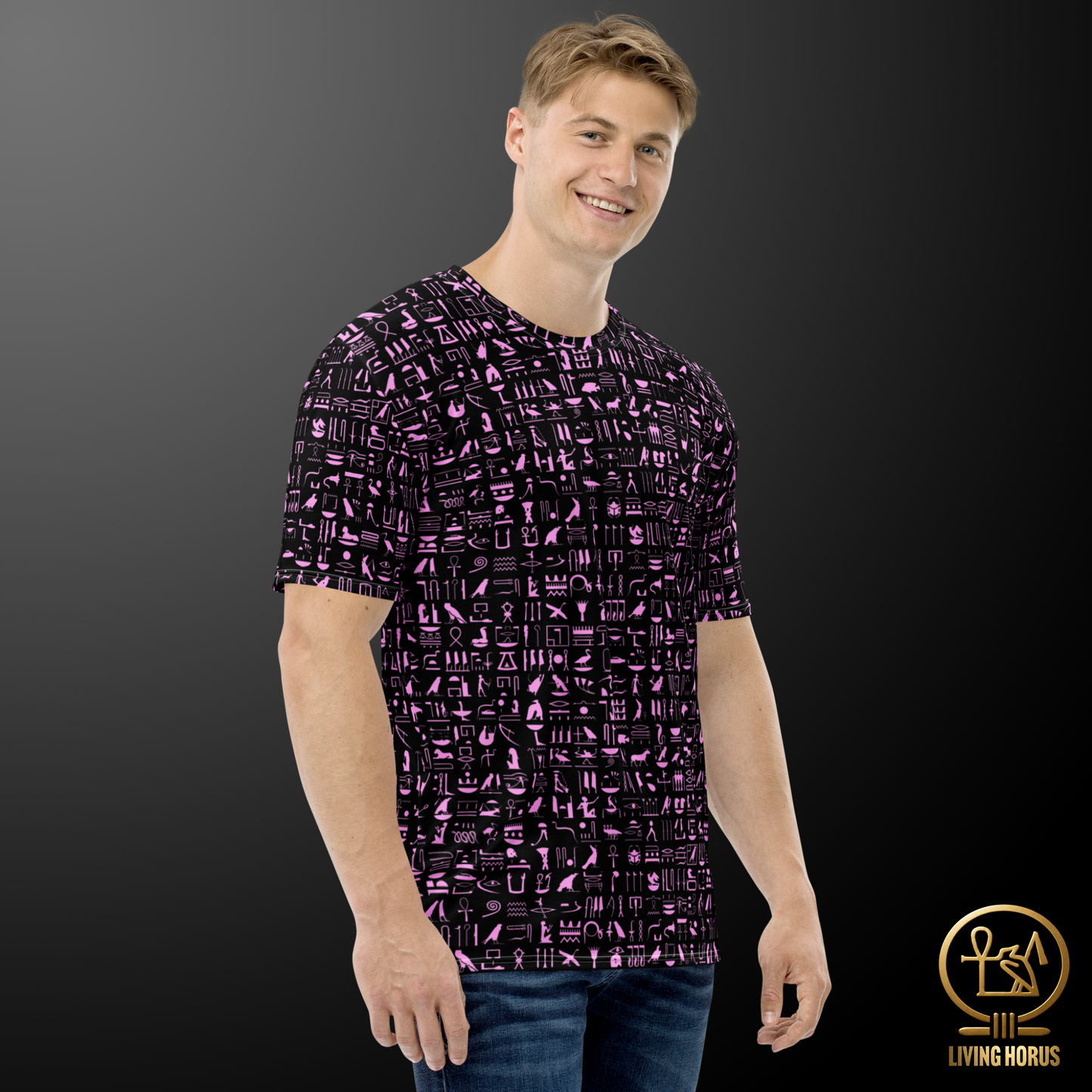 Pink/Black Hieroglyph Tee