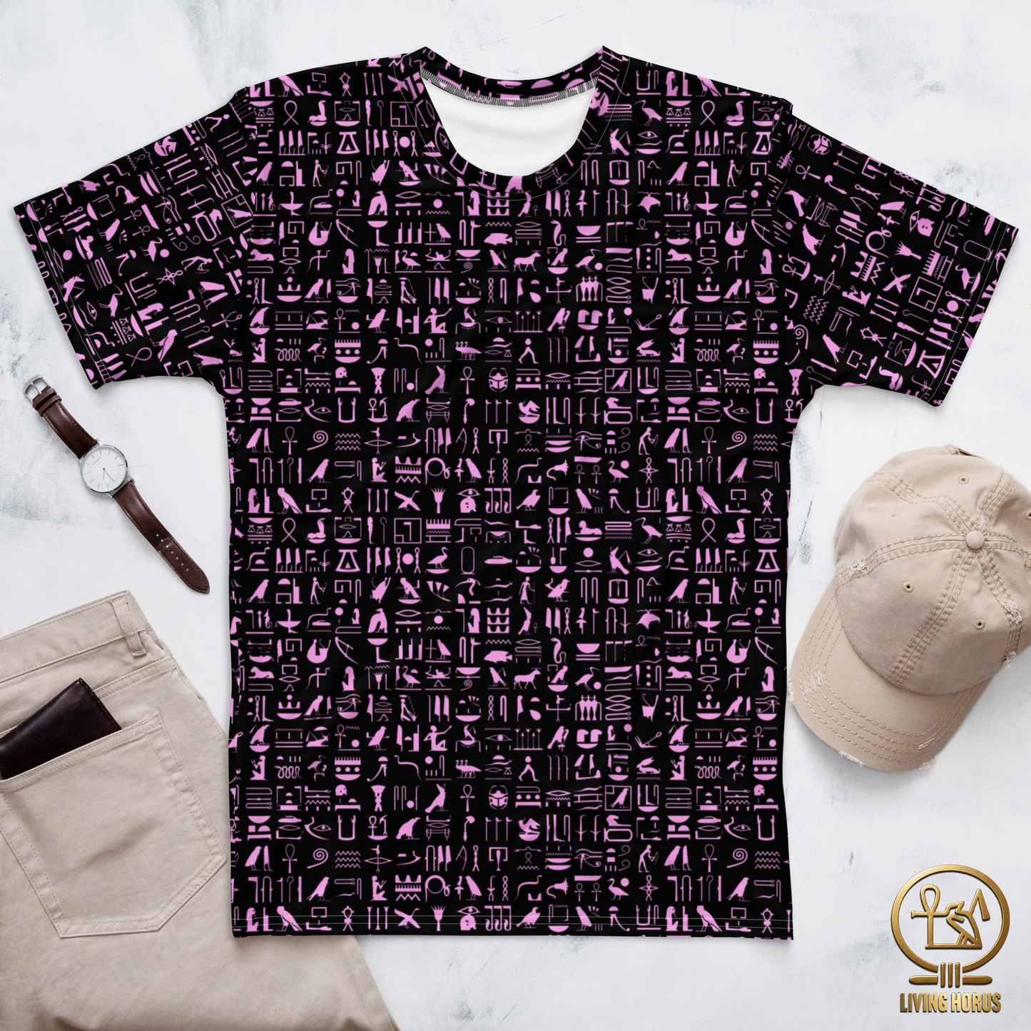 Pink/Black Hieroglyph Tee