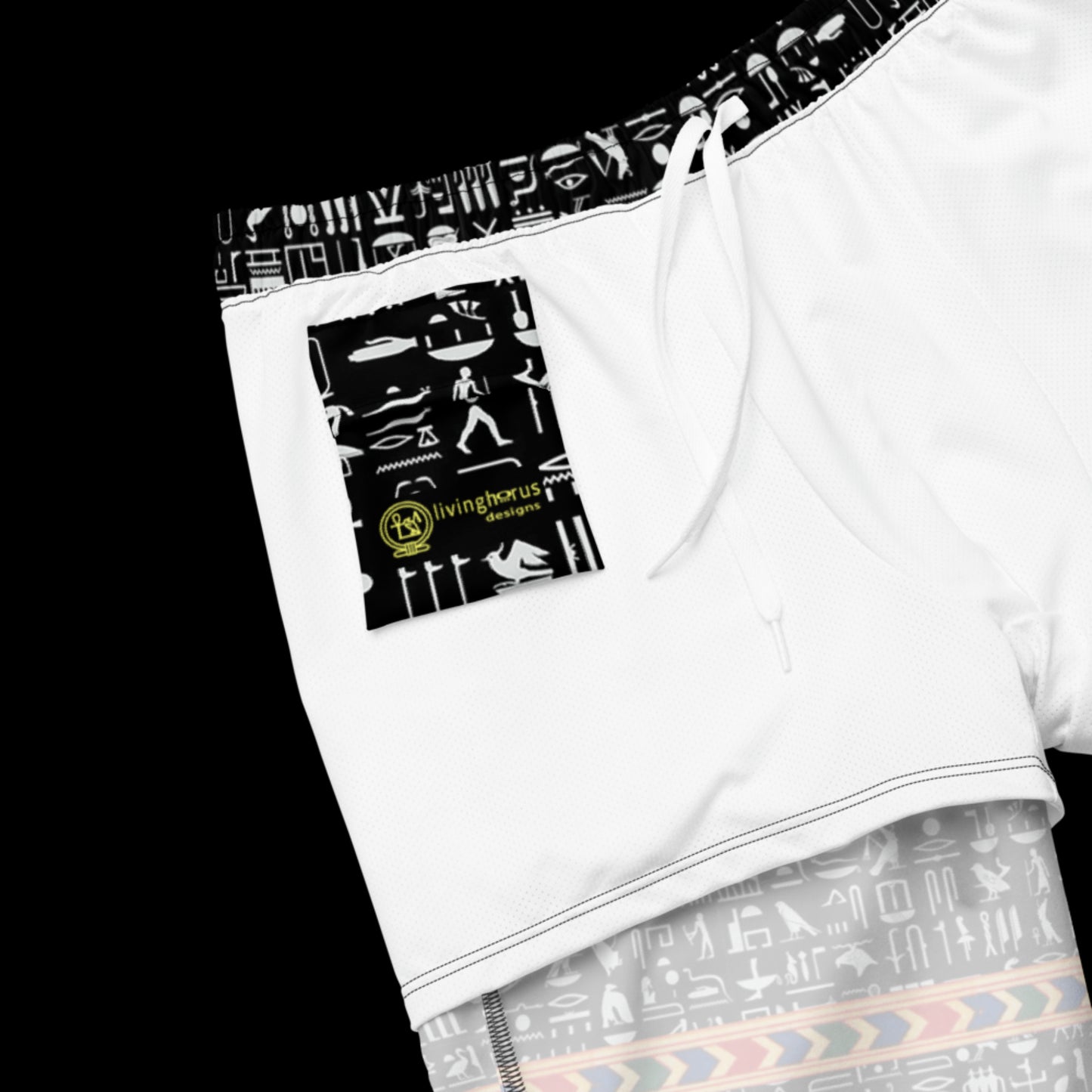 Egyptian Hieroglyph Swim Trunks - Black