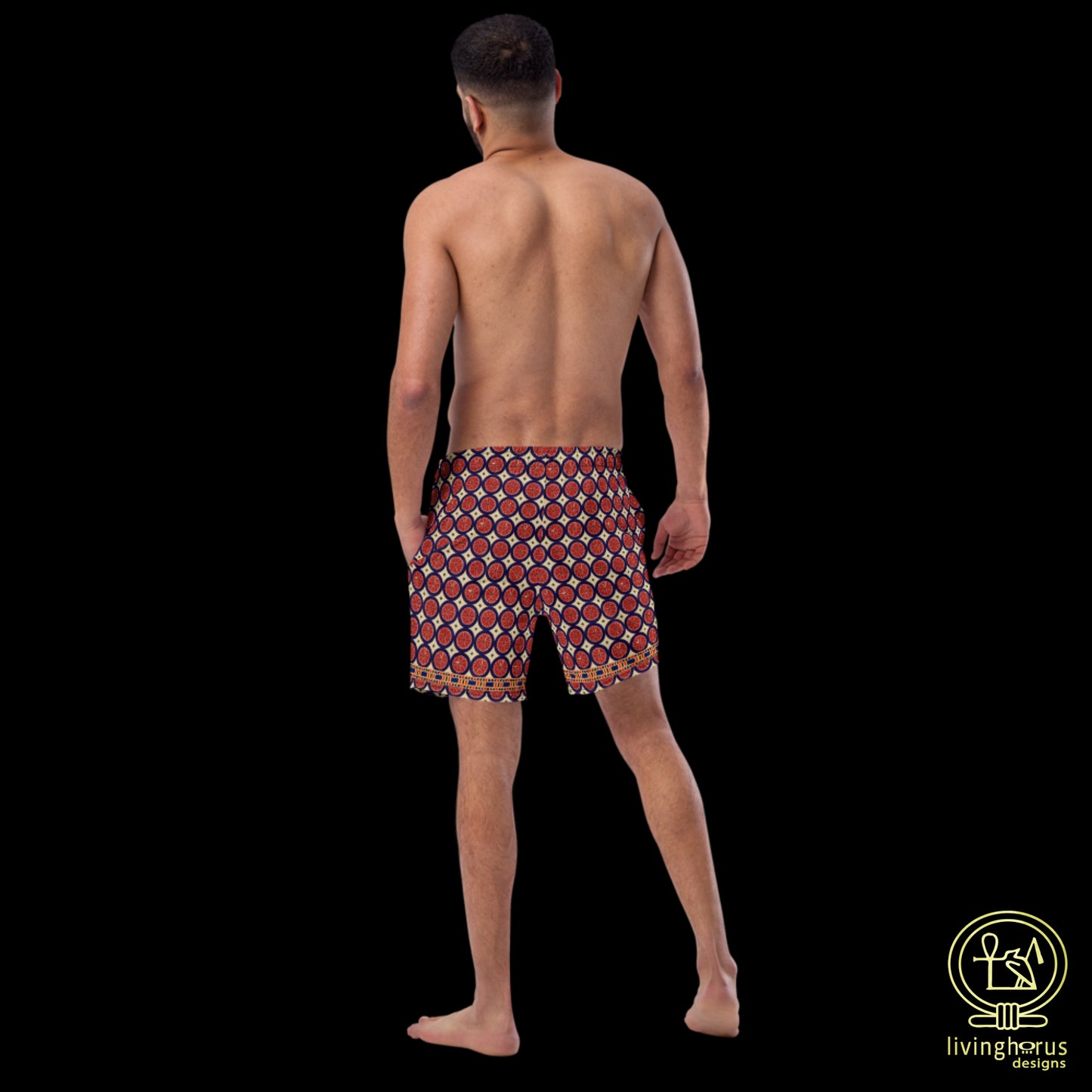 Egyptian Citrus Pattern Recycled Swim Trunks