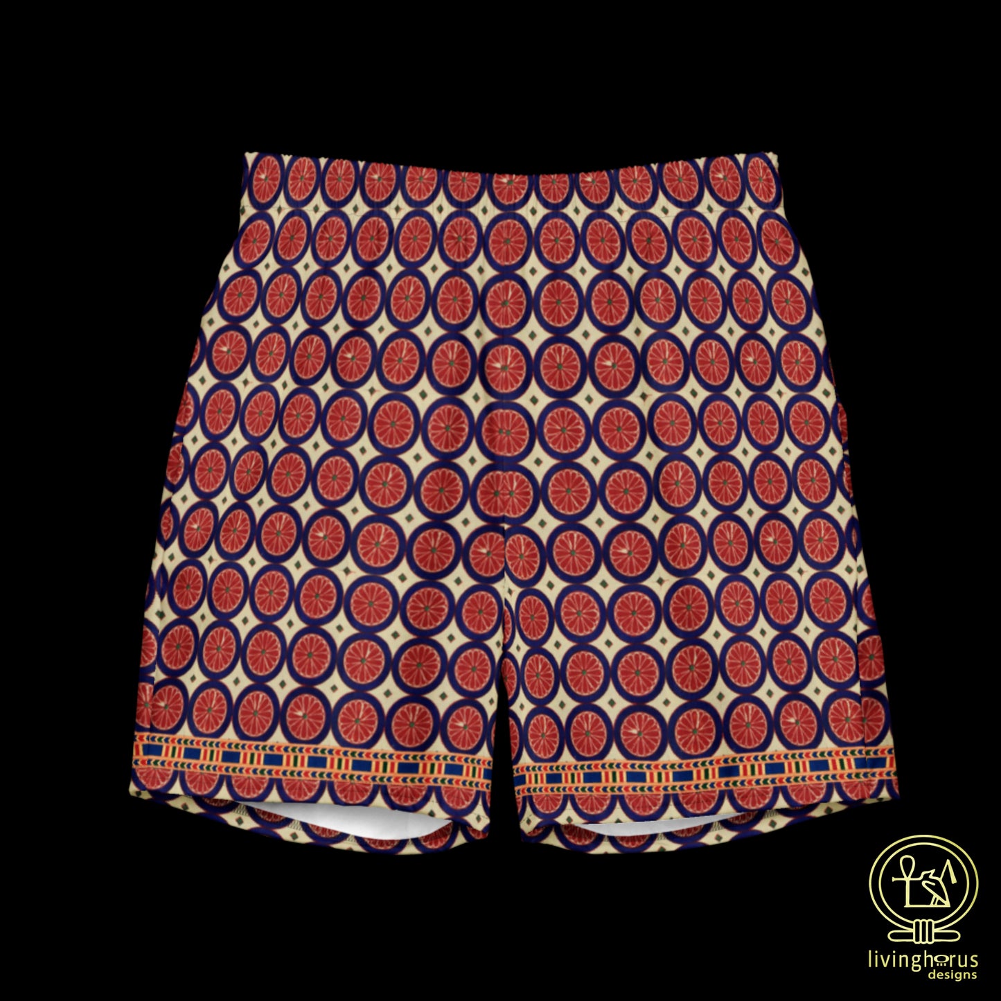 Egyptian Citrus Pattern Recycled Swim Trunks