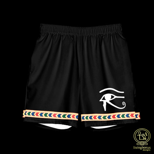 Egyptian Eye of Horus Swim Trunks - Black