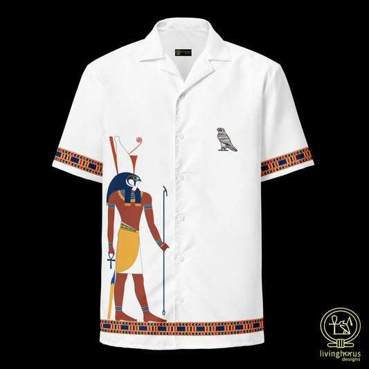 Egyptian God Horus Hawaiian Shirt - White