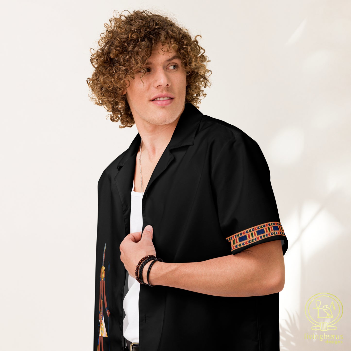 Egyptian Pharaoh Hawaiian Shirt - Black