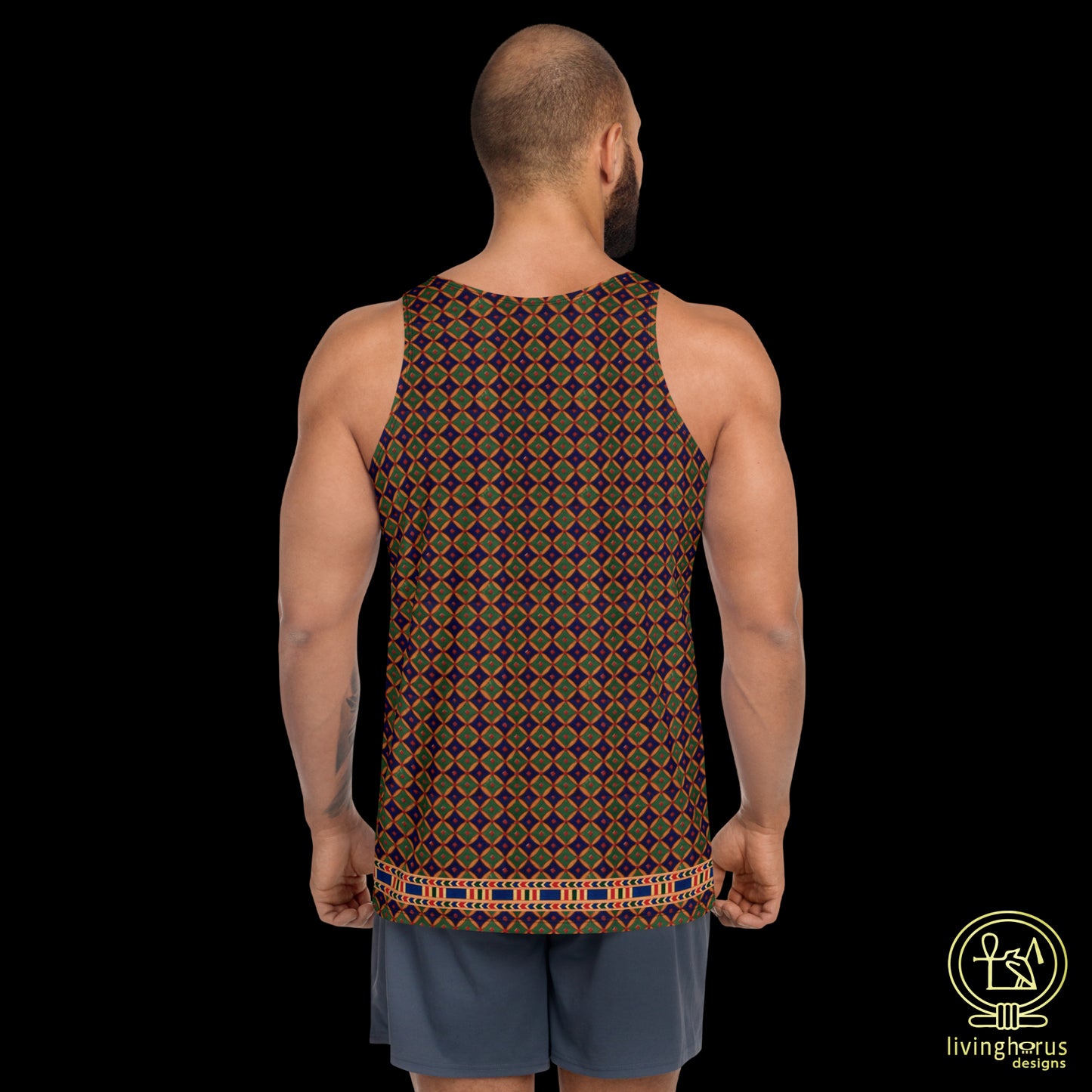 Egyptian Blue/Green Diamond Pattern Tank Top