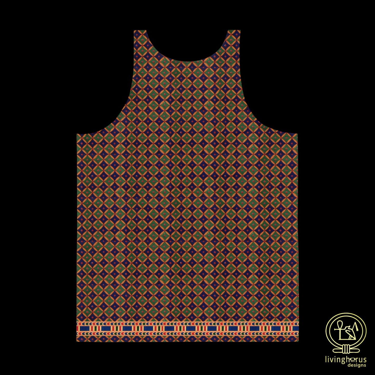 Egyptian Blue/Green Diamond Pattern Tank Top