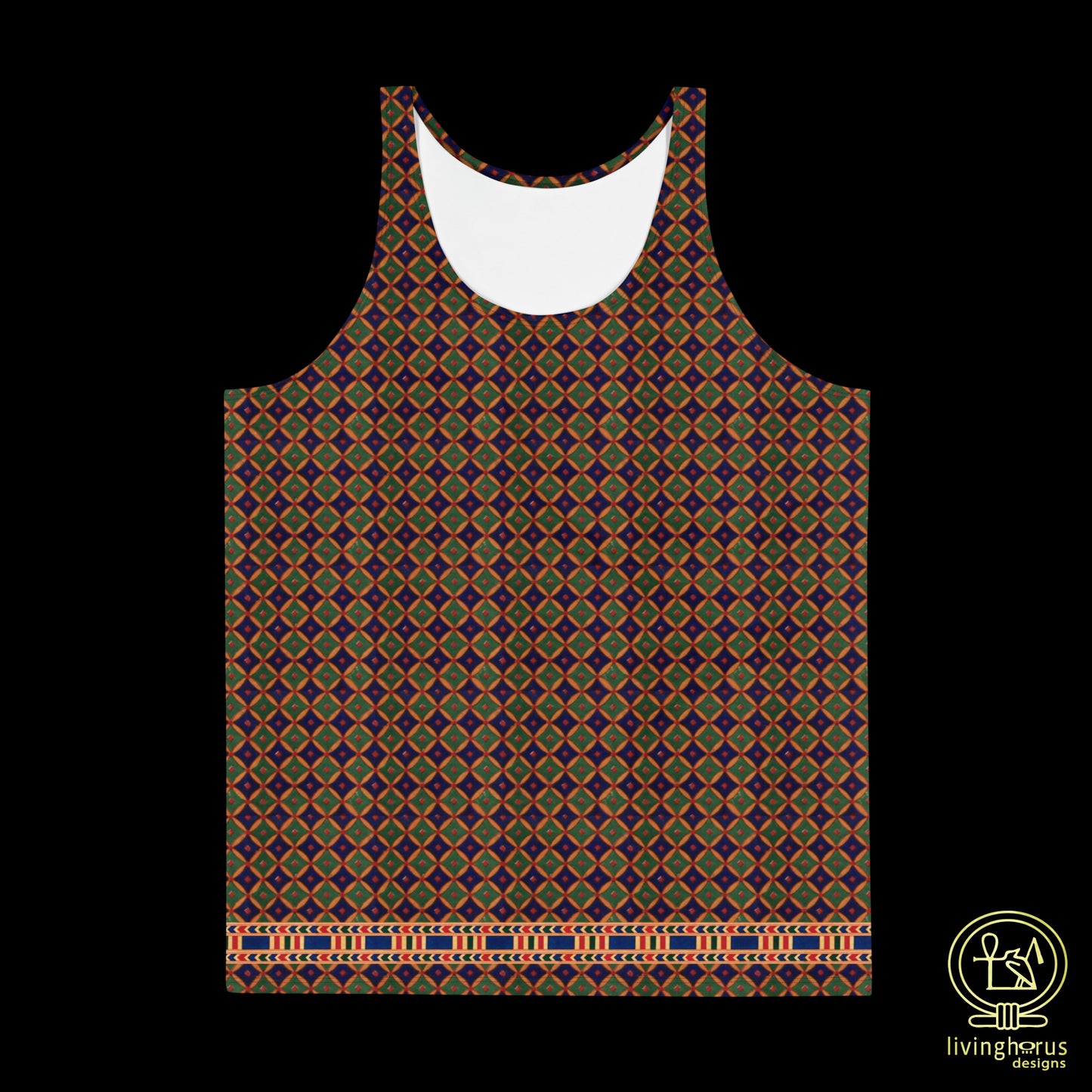 Egyptian Blue/Green Diamond Pattern Tank Top