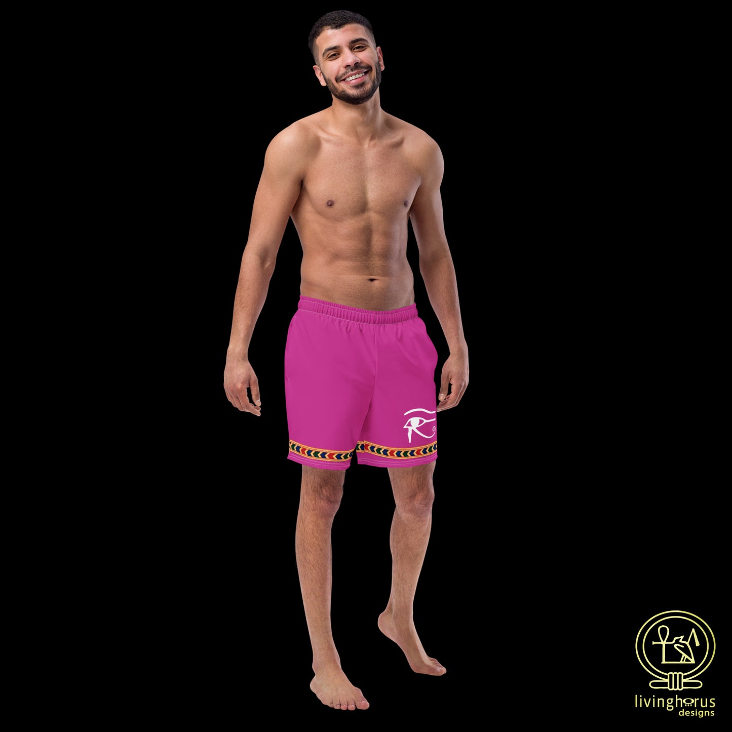 Egyptian Eye of Horus Swim Trunks - Magenta